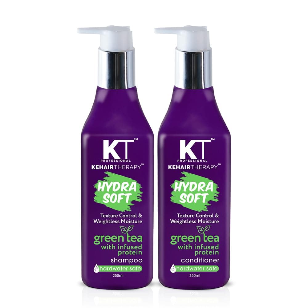 KEHAIRTHERAPY KT Professional Keratin Protein Hydra Soft Texture Control Shampoo 250ml & Conditioner 250ml Combo |Sulfate Free|Paraben Free (Pack Of 2) (Useful In Hard, Boring, Well Water)