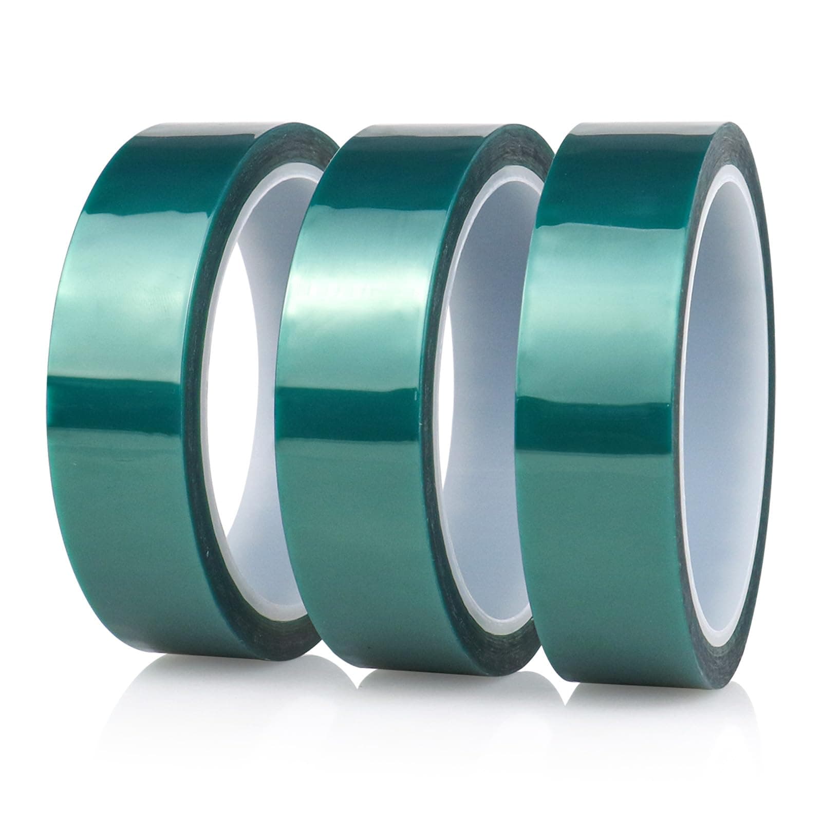 BOMEI PACK High Temp Tape Powder Coating, High Temperature Masking Tape 3 Rolls x 1 inches x 324 Feet, Heat Resistant Tape, Epoxy Release Tape Ideal for Painting, Powder Coating, Circuit Boards