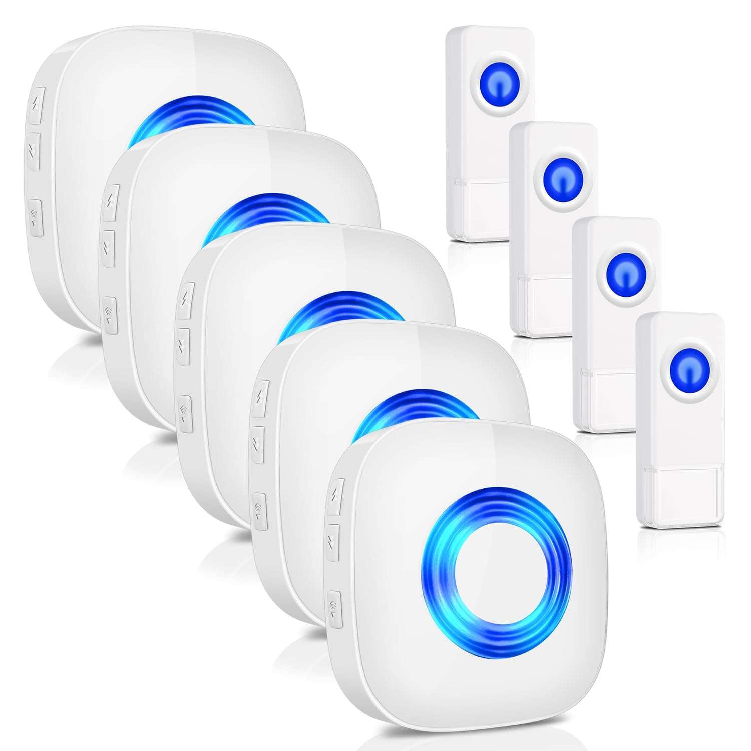 PHYSEN Wireless Doorbell, Waterproof Door Bell Chime Kit Operating at 1300-ft Range 58 Adjustable Melodies 5 Volume Levels & LED Flash, Doorbell Alarm for Home/Classroom