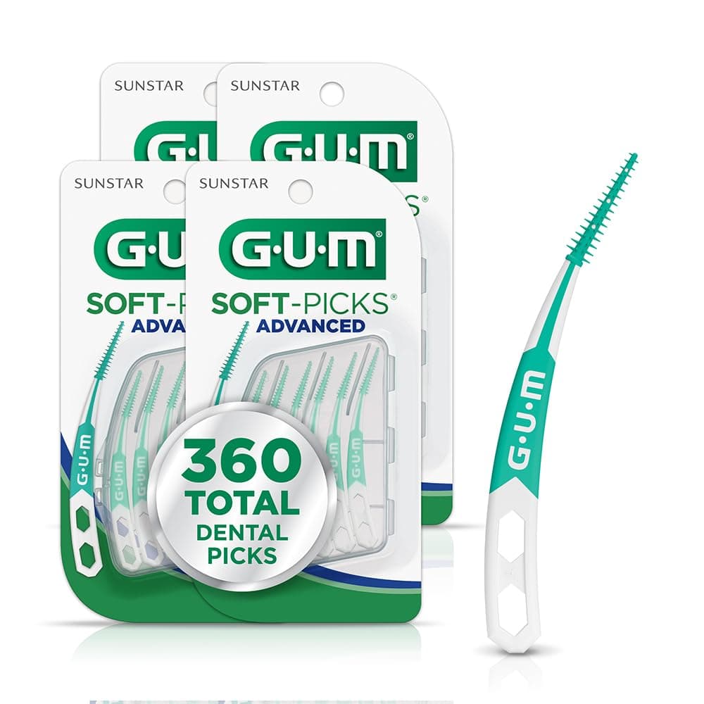 GUM Soft-Picks Advanced Dental Picks, 90 Count (Pack of 4)