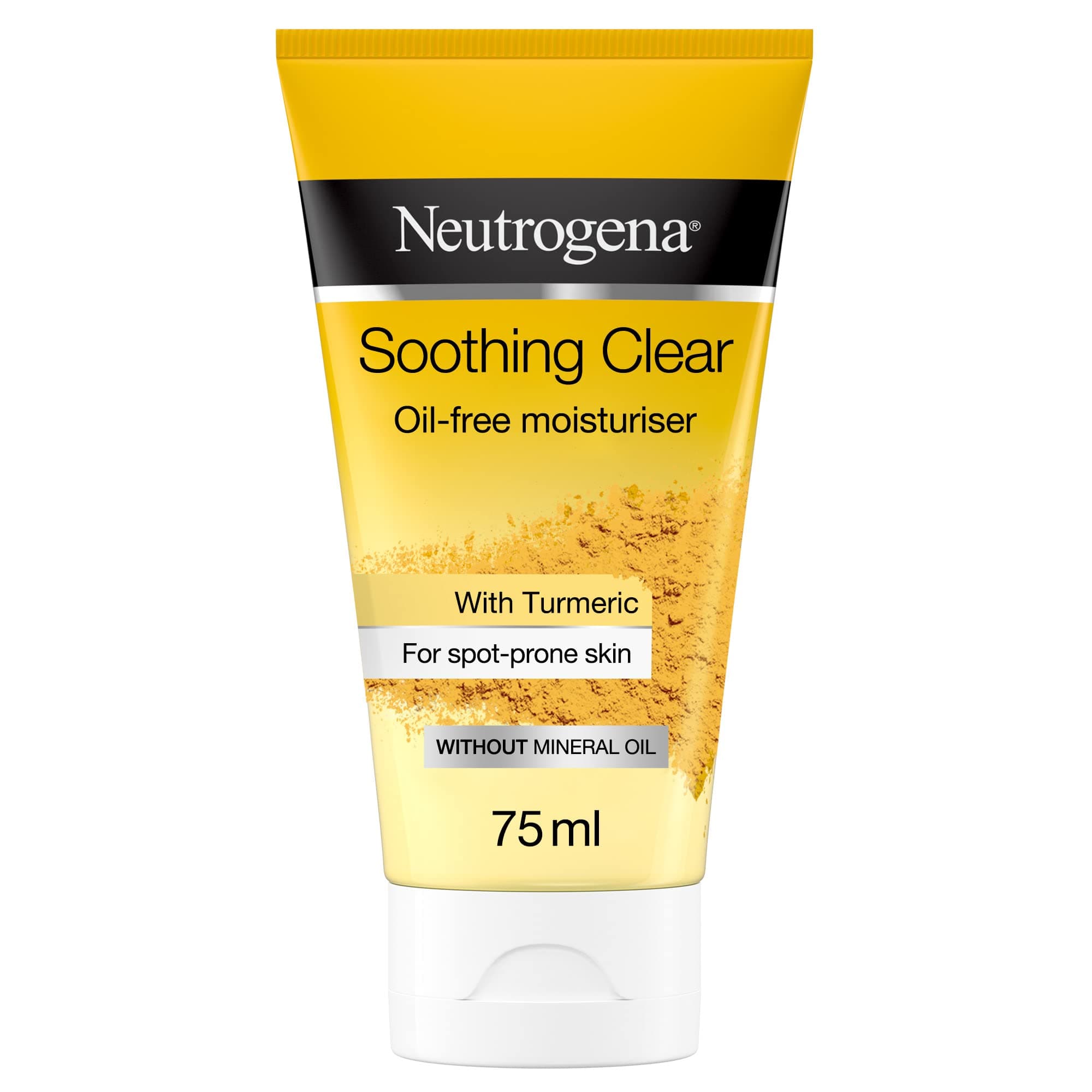 Neutrogena, Soothing Clear Oil-Free Moisturiser, Hydrates & Calms Stressed Skin, Formulated with skin-friendly turmeric, suitable for pigmented skin, 75ml