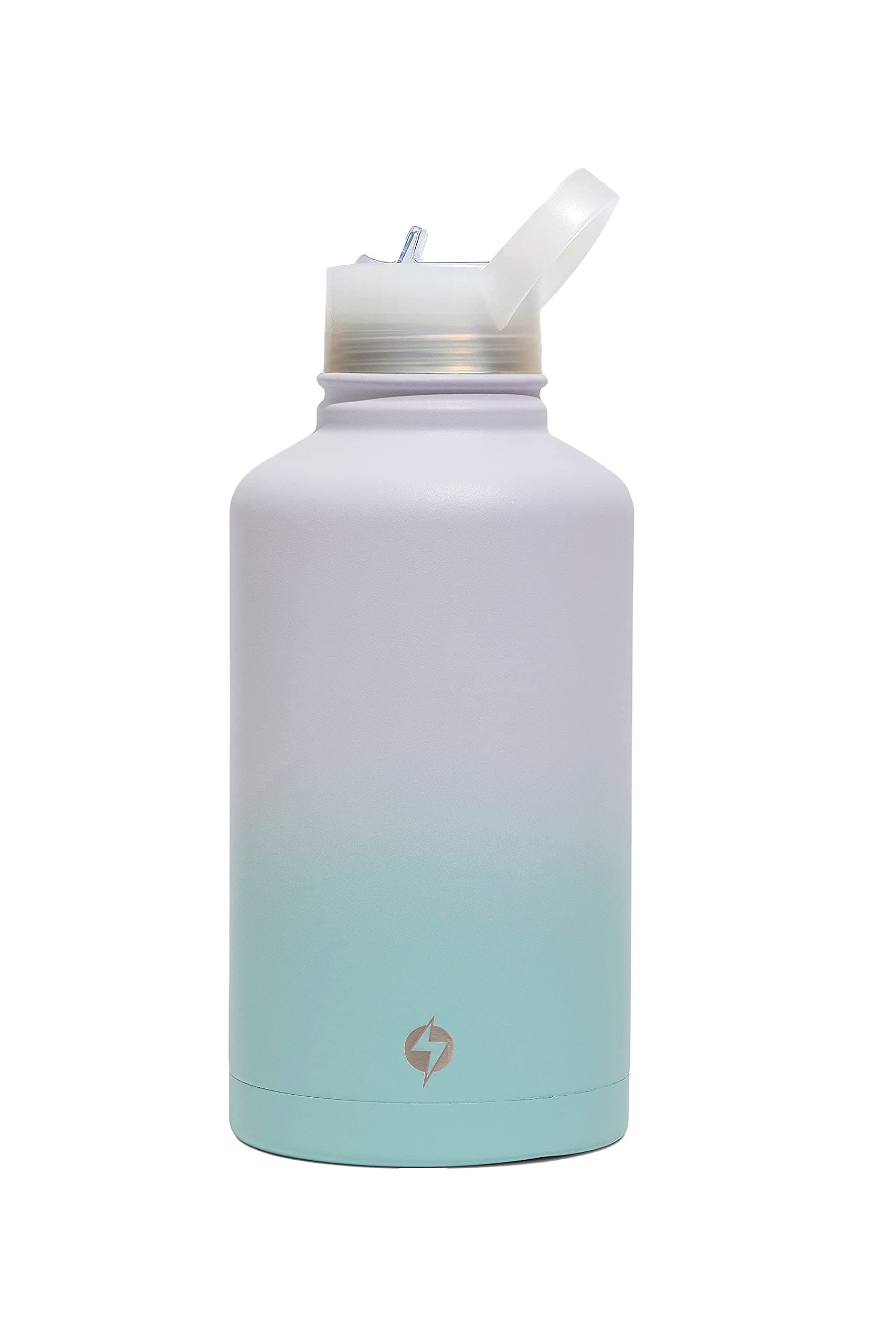 POPFLEX by Blogilates Cotton Candy Water Bottle - 64 Oz. Insulated Water Bottle for Ice Cold Liquids - Cute Sweat Proof Stainless Steel Water Bottles - Easy Crystal Clear Flip Top Straw, Leakproof Lid
