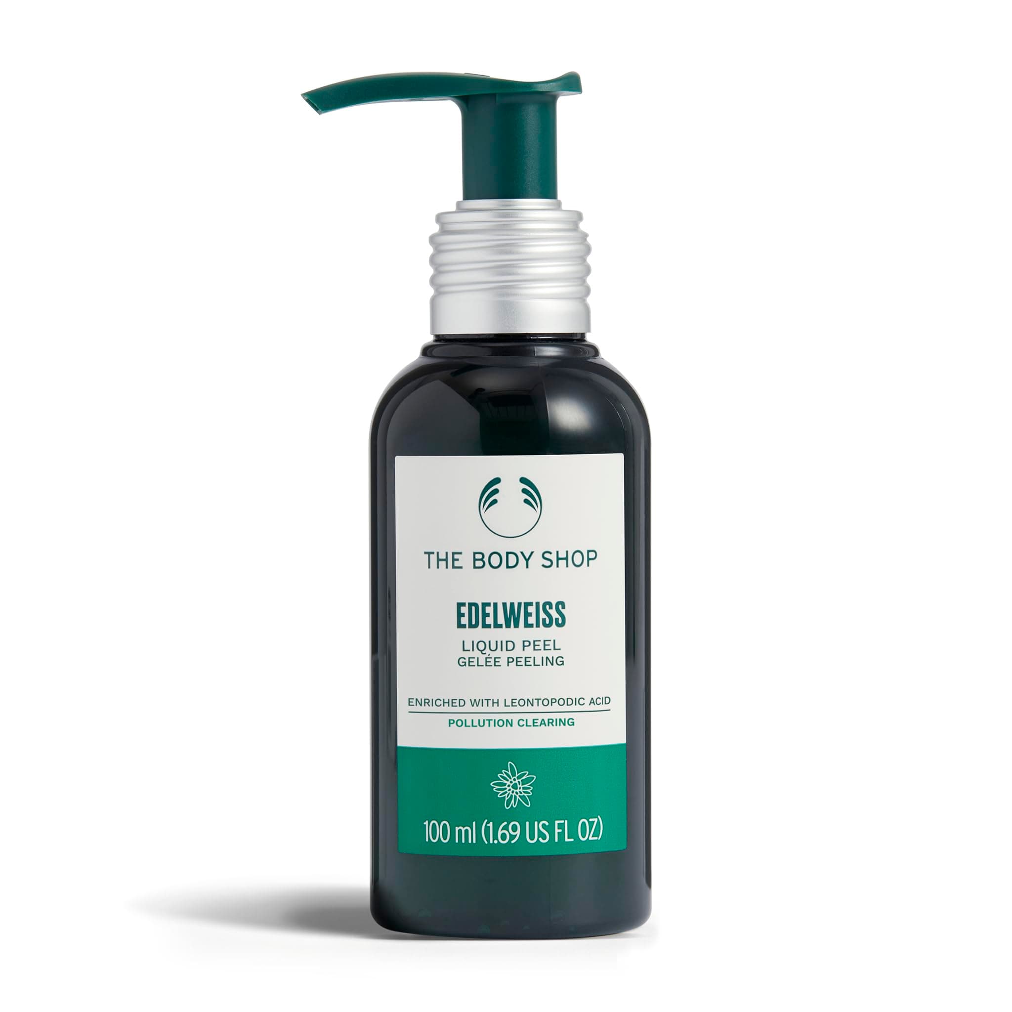 The Body Shop Edelweiss Liquid Peel (1x 100ml), Gel-to-Peel Exfoliator for All Skin Types, Gently Clears Pollutants & Dead Skin, With Edelweiss Extract, Dermatologically Tested