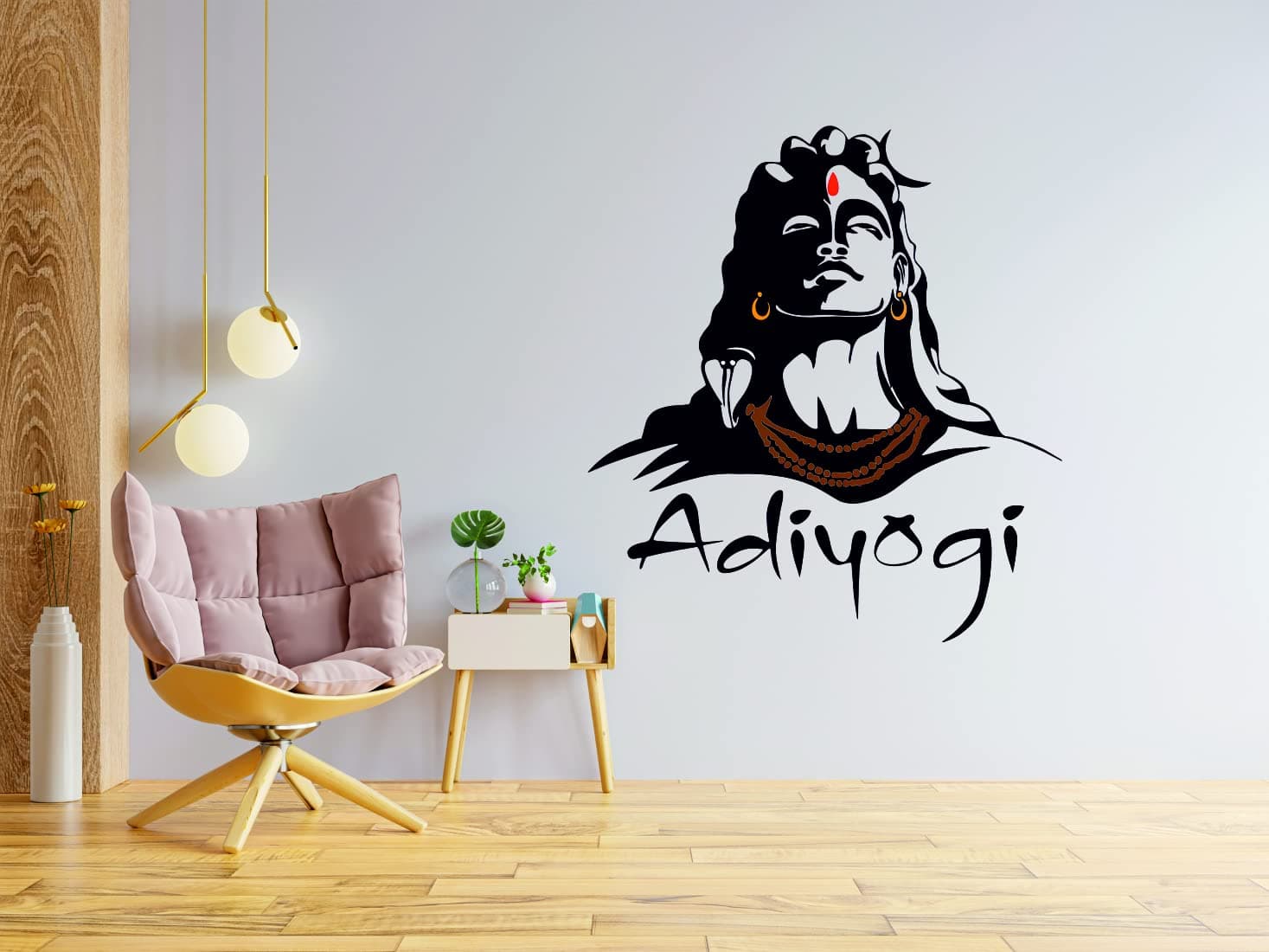 Kaushiki Collection Home Decor Shiv Ji Adiyogi Elegant Wall Art Sticker Poster for Living Bed Room Office Space (Matt Vinyl 50CM X 61 cm)(Desg-03)