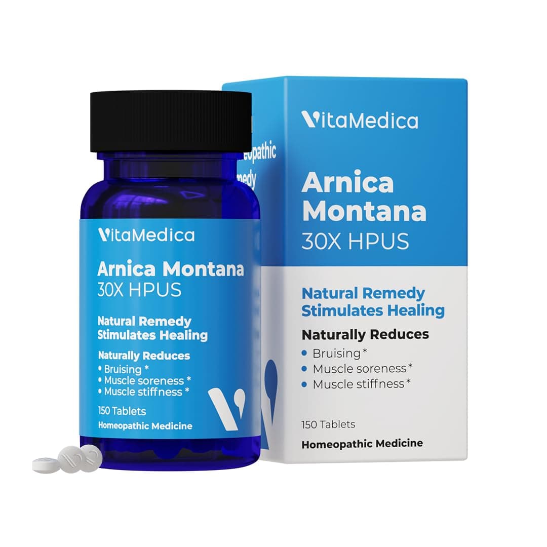 VitaMedica Arnica Montana 30X Rapid Dissolve Arnica Tablets for Natural Pain, Bruising, and Swelling Support - Homeopathic Medicine for Injury and Surgery Recovery - 150 Ct - 50 Servings
