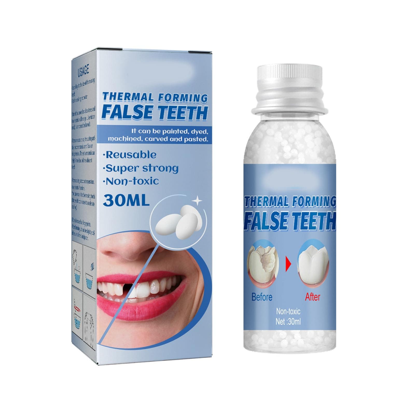 Azonee False Teeth Repair Kit, Moldable Tooth Filler Beads for Tooth Repair, DIY Tooth Filling, Moldable False Teeth Kit