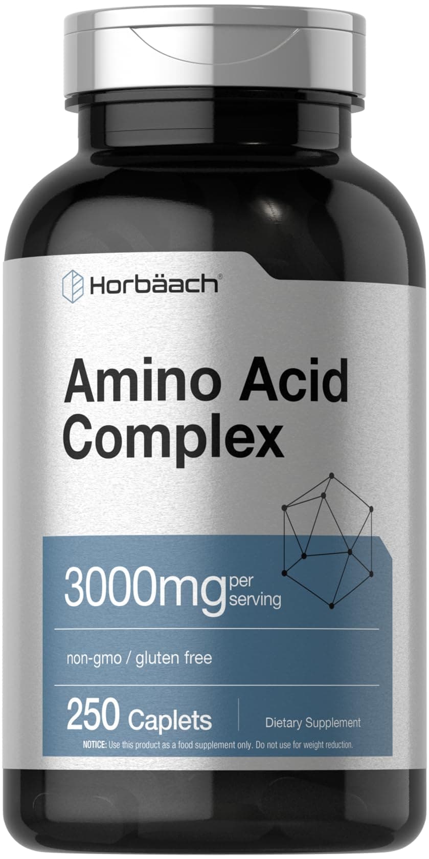 Amino Acid Complex 3000mg | 250 Caplets | Non-GMO, Gluten Free Supplement