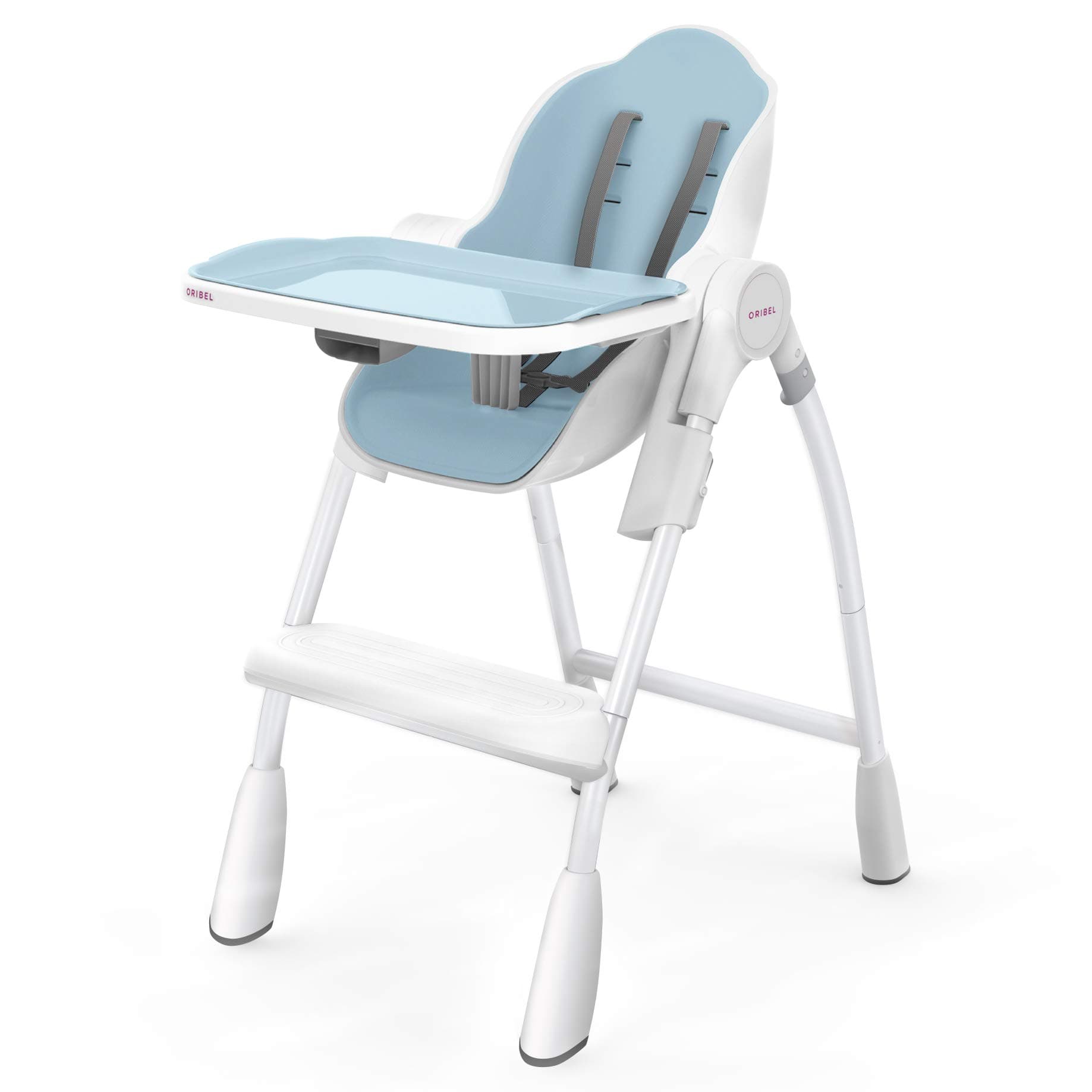 Oribel Cocoon Reclining Multi-Stage Hi-Low Highchair, Blue