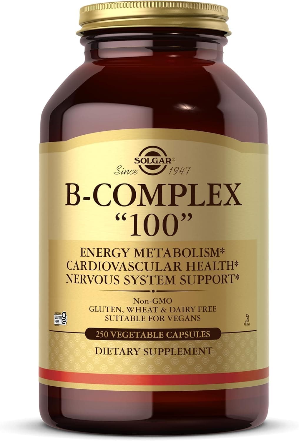 B-Complex “50”, 100 Vegetable Capsules - Energy Metabolism, Cardiovascular Support, Nervous System Support - Non-GMO, Vegan, Gluten Free, Dairy Free, Kosher - 100 Servings