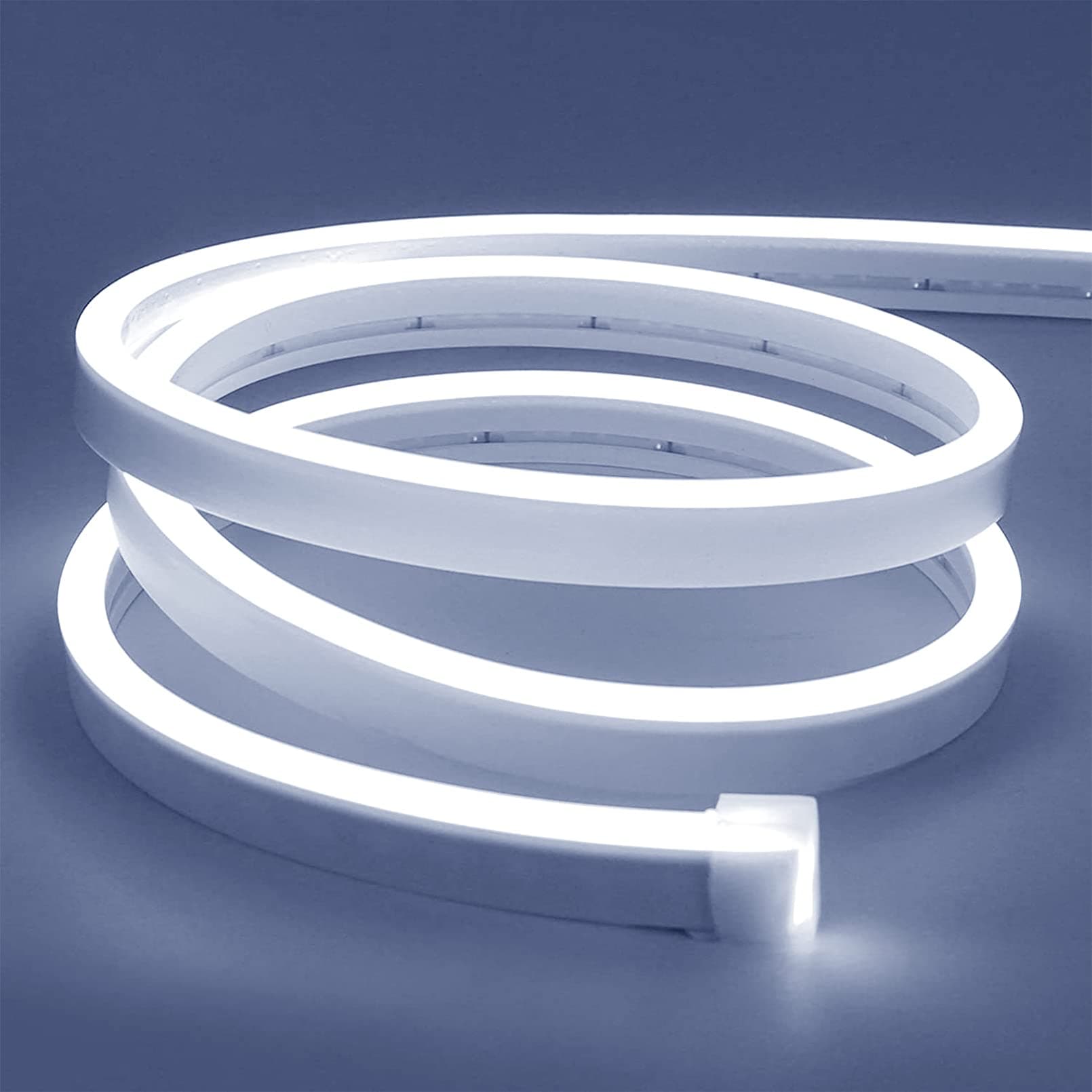 Lamomo White Led Strip Lights, 16.4ft/5m Neon Light Strip, 12V Flex Waterproo...