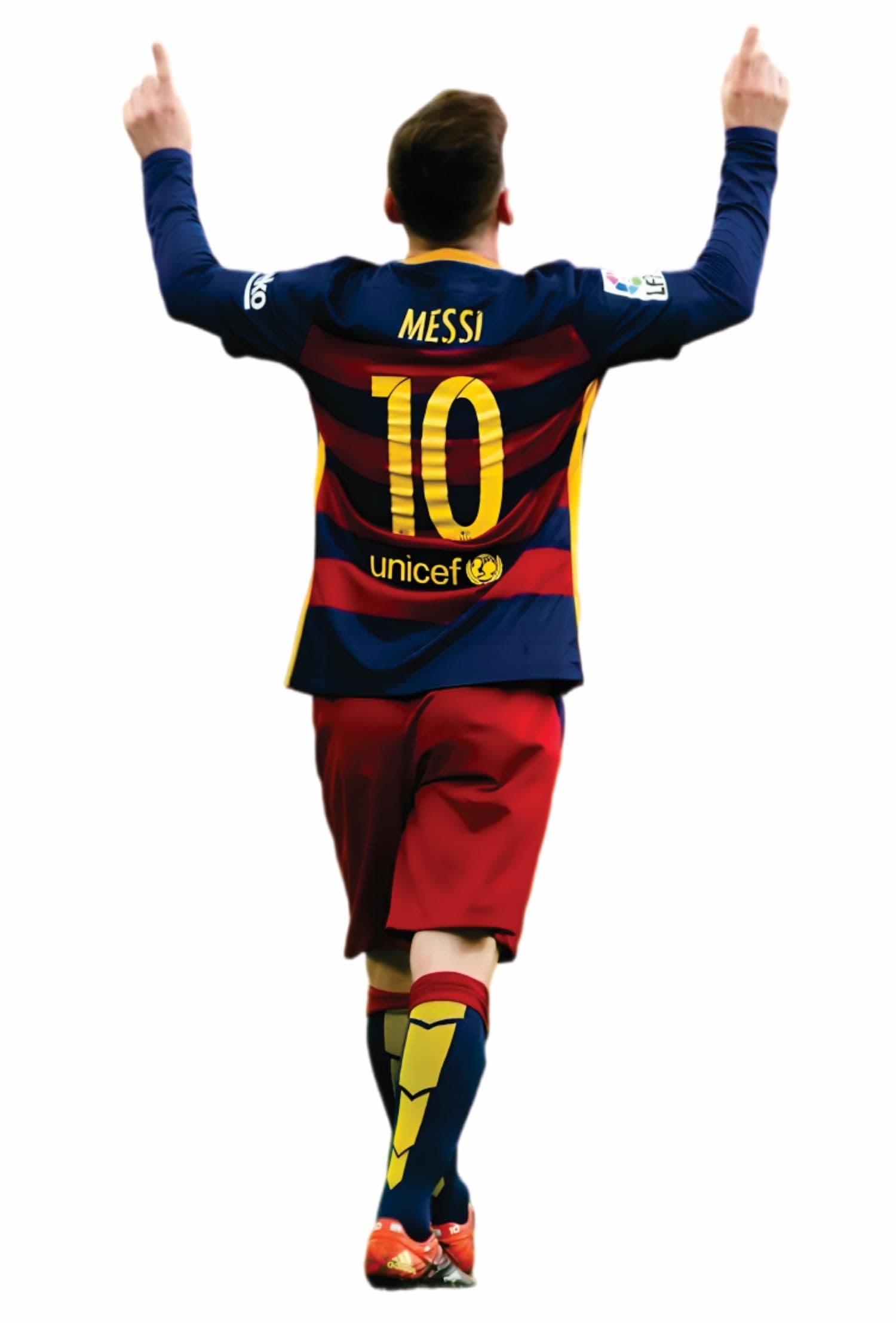 Messi Soccer Barcelona fc Samba Chelsea Real Madrid Star Sticker for Vinyl Waterproof Laptop Water Bottle Stickers for Adults Boys Girls Teen Size: 4x2.25 inch (2PCS)., Red ,Blue ,Yellow