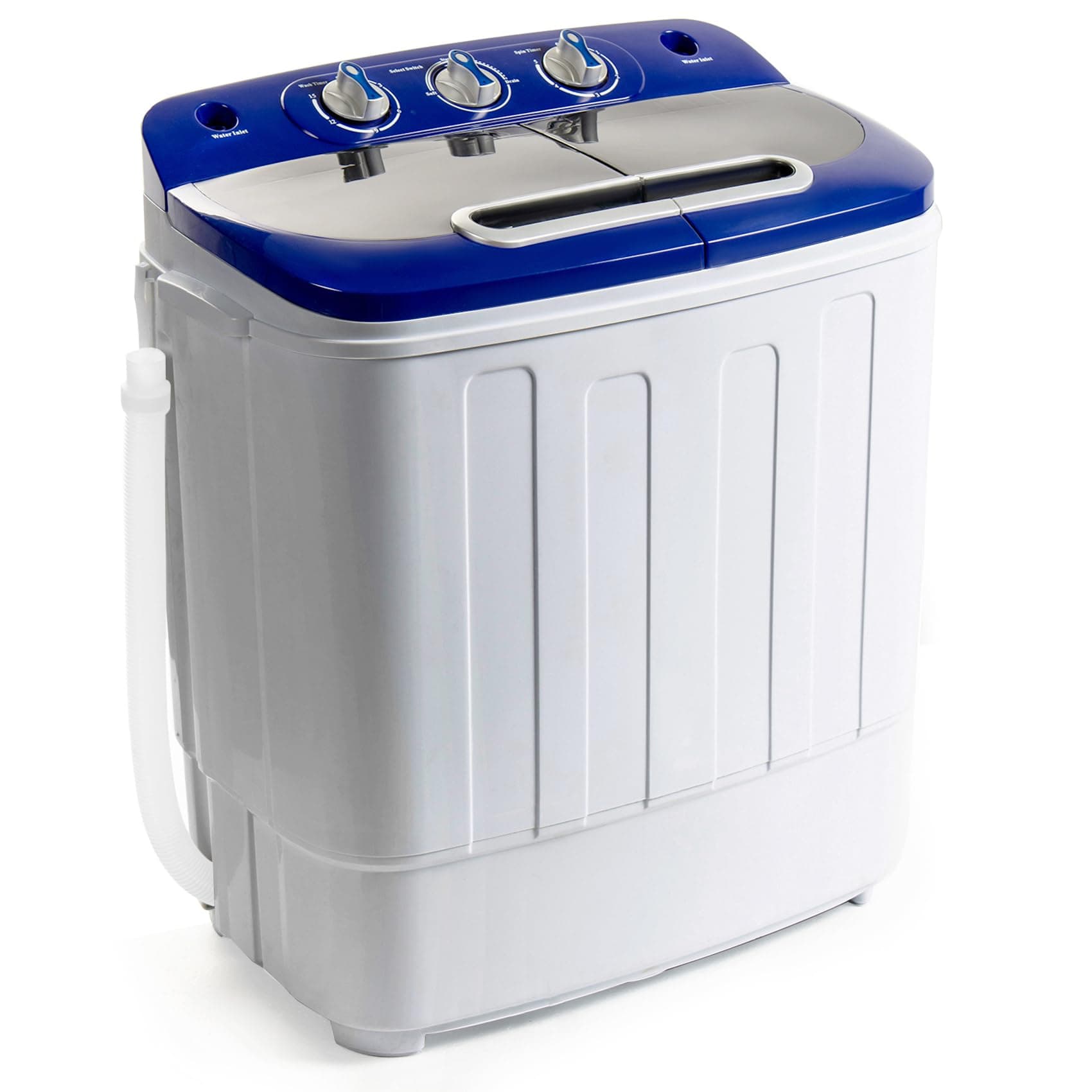 Display4top Portable Compact Mini Twin Tub Washing Machine and Spin Cycle W/Hose, 5. 8Kg Washer Dryer