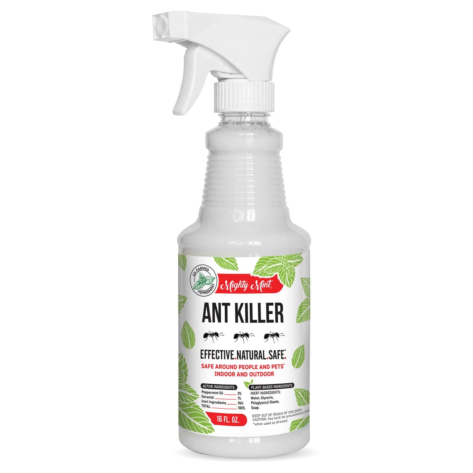 Mighty Mint Peppermint Oil Ant Killer Spray – Natural Ant Repellent for Indoor & Outdoor Use – Plant-Based Insect & Pest Control – 16 oz