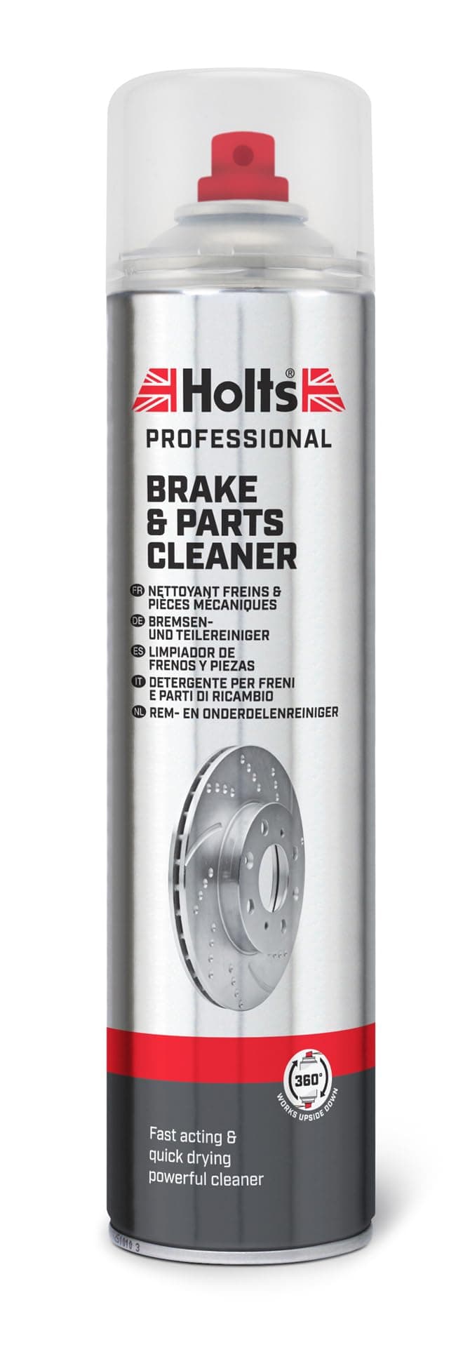Holts Brake Cleaner Spray, Clutch and Disc Brake Cleaner, Fast Acting Powerful Cleaning Action, Cleans & Degreases Any Surface, Paintwork Safe Car Brake Clean, 360° Spray Nozzle, 600ml