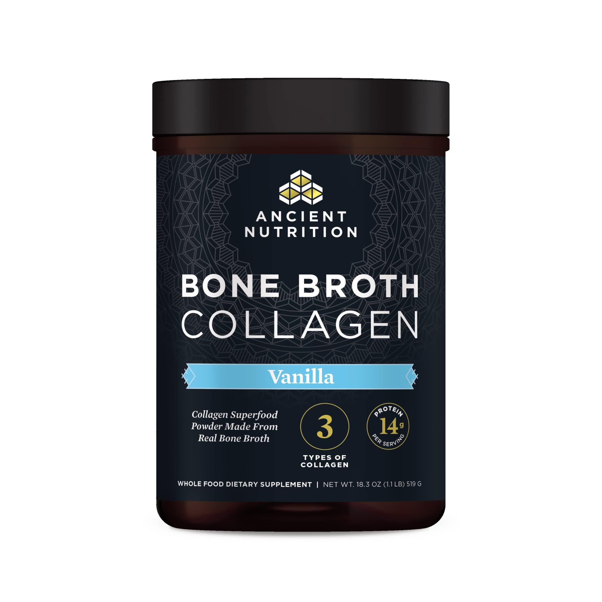 Collagen Powder, Bone Broth Collagen, Vanilla, Hydrolyzed Multi Collagen Peptides, Supports Skin and Nails, Joint Supplement, 30 Servings, 18.3oz