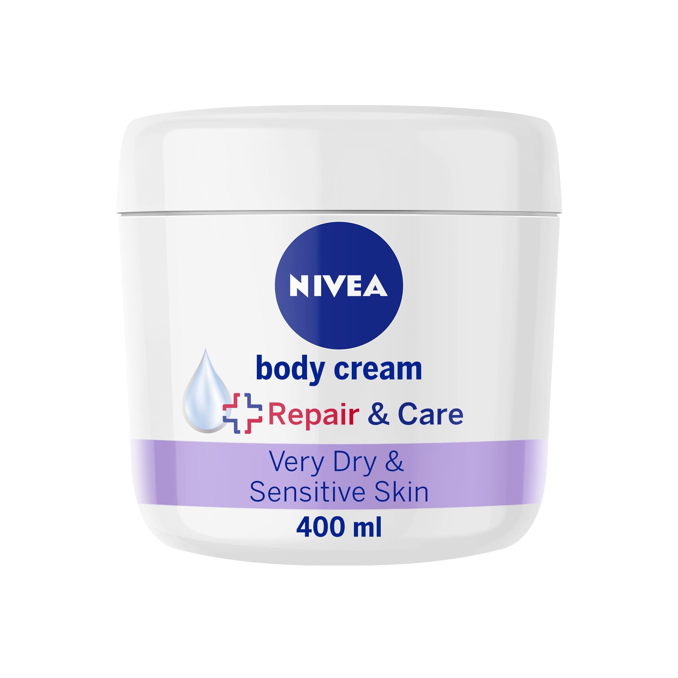 Body Repair & Care Cream (400ml Jar), Sensitive Moisturising Cream with NIVEA DEEP MOISTURE SERUM, Body Cream with Strengthening Formula, Body Cream for Dry Skin