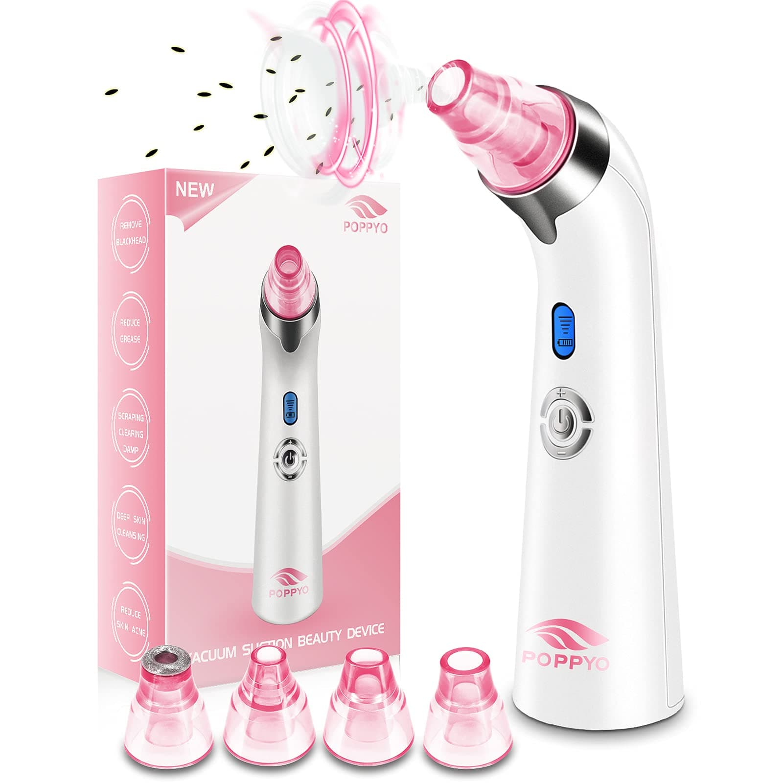 Blackhead Remover Pore Vacuum Electric Blackhead Extractor Tool Comedo Removal Suction Beauty Device for Women(Pink)
