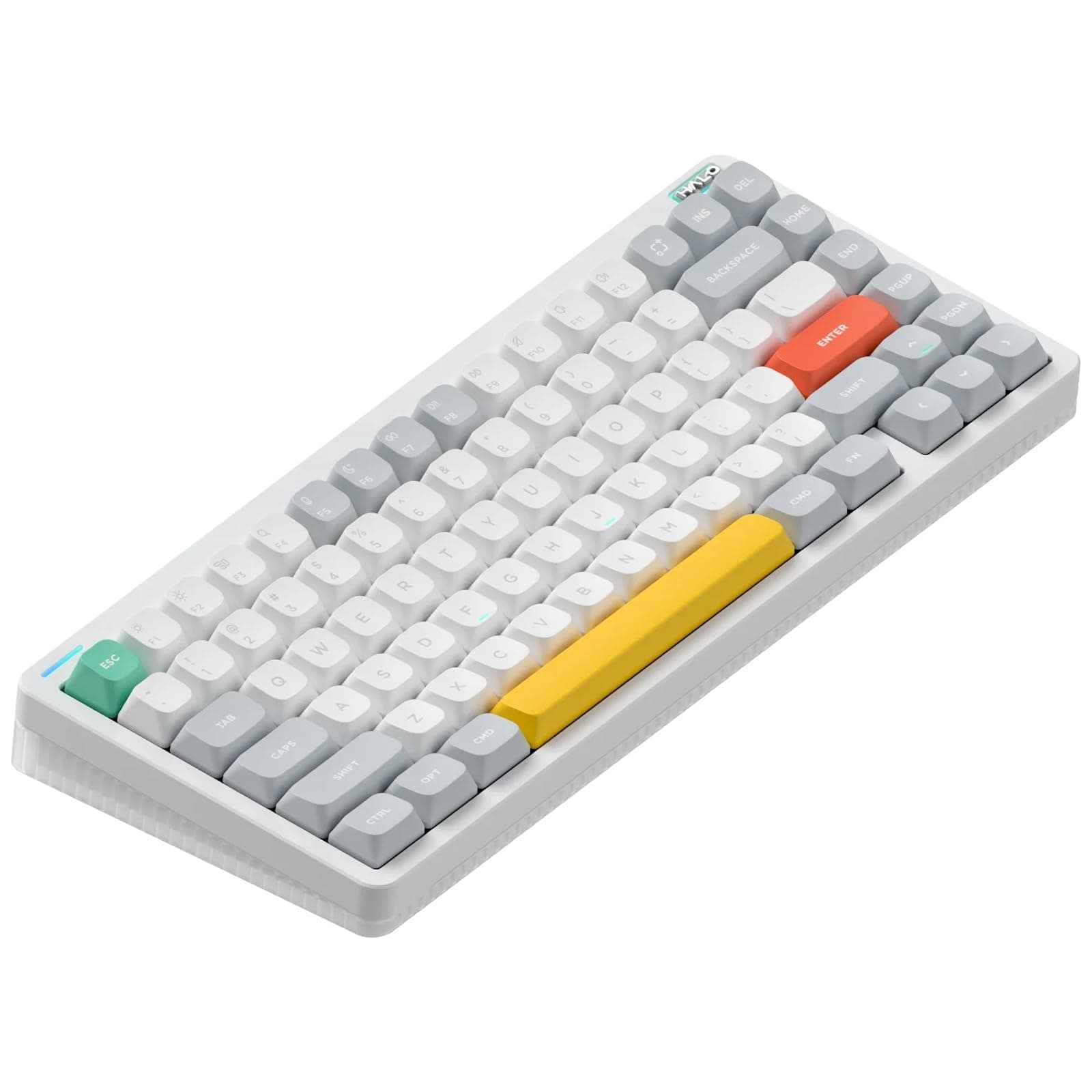 nuphy Halo75 V2 Mechancial Gaming Kyeboard,75% Wireless Hot Swappable Keyboard,83 Kyes RGB Backlit,Support Bluetooth/2.4GHz/USB-C White Raspberry Switch
