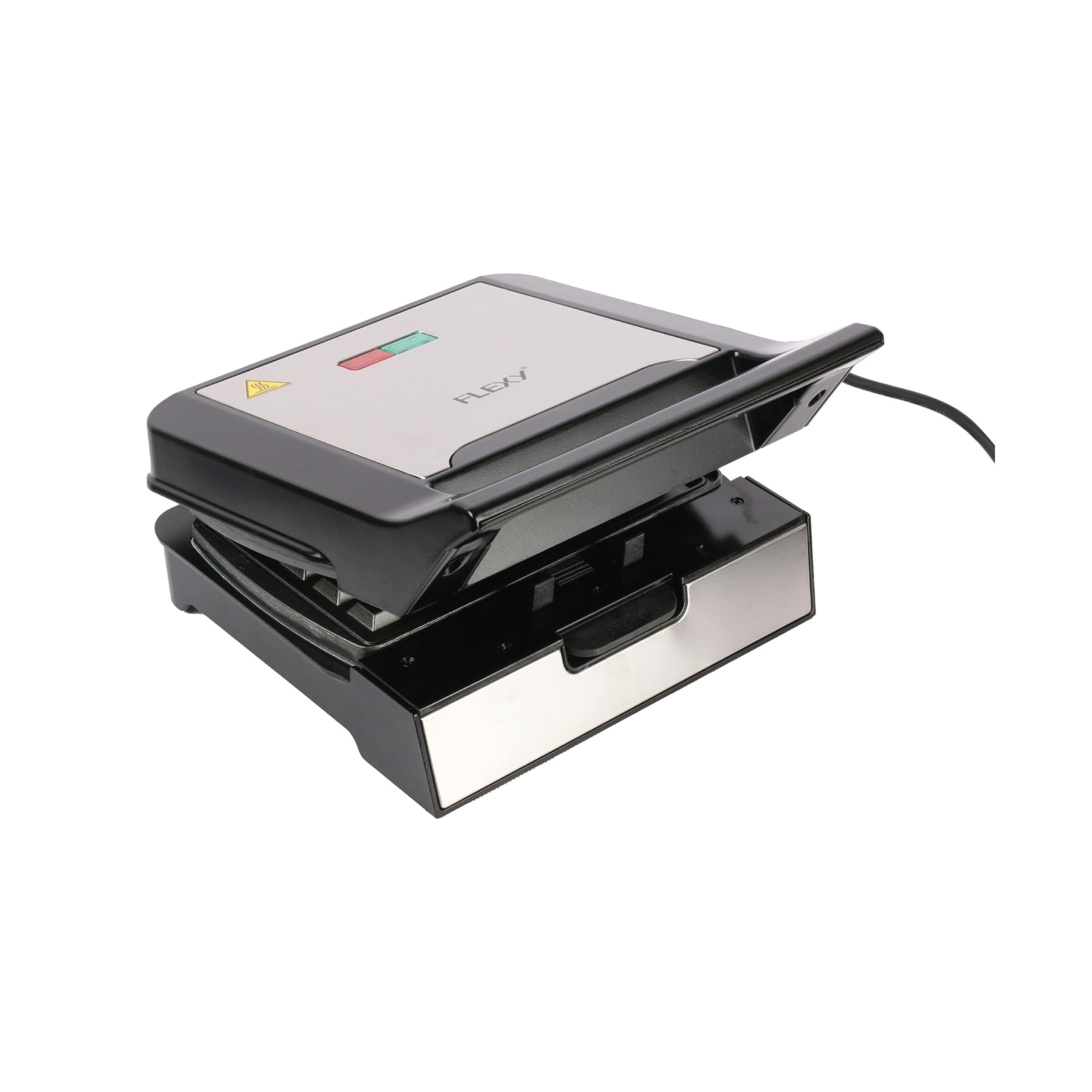 FLEXY 5-in-1 Snack Maker: Sandwich, Waffle, Grill, Donut, Pancake | Detachable Non-Stick Plates, Easy Clean | 800W Fast Heating | Stainless Steel & Plastic 2 year warranty