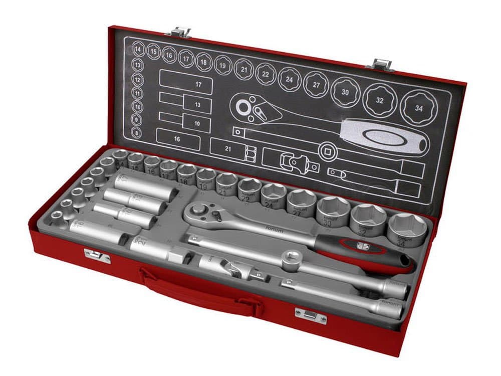 FORTUM 4700011 1/2-Inch Socket Wrench Set (29-Piece)