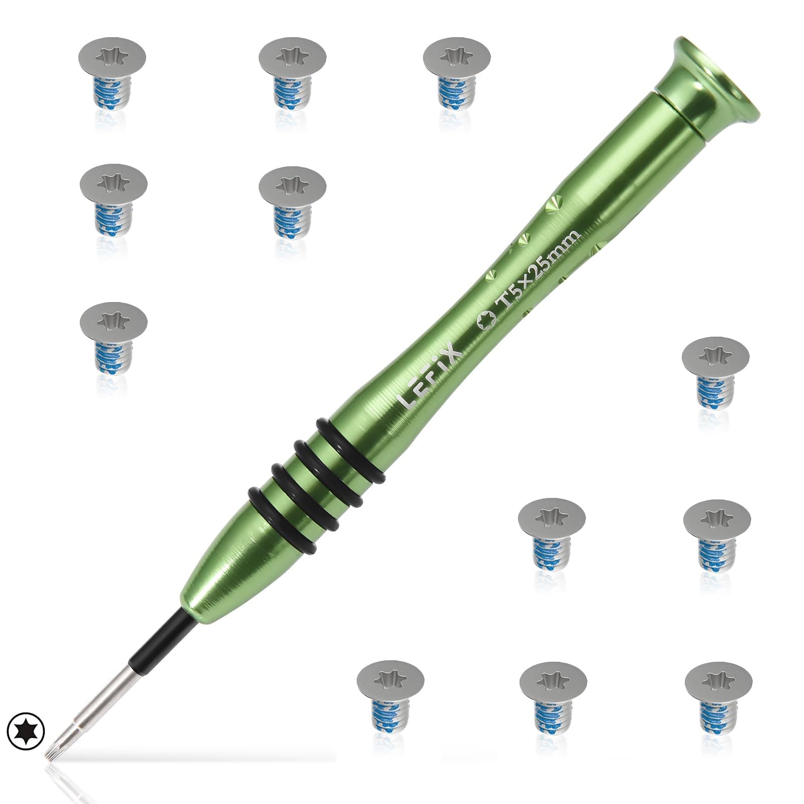 LeFix 12PCS M2x3 Torx T5 Screws + 1 Screwdriver Compatible with Dell XPS 13 9343 9350 9360 |XPS 15 9550 9560 9570|Precision M5510 5520 5530 5540,for Razer Blade,HP Envy 13|for Beat Studio 2 3(Silver)