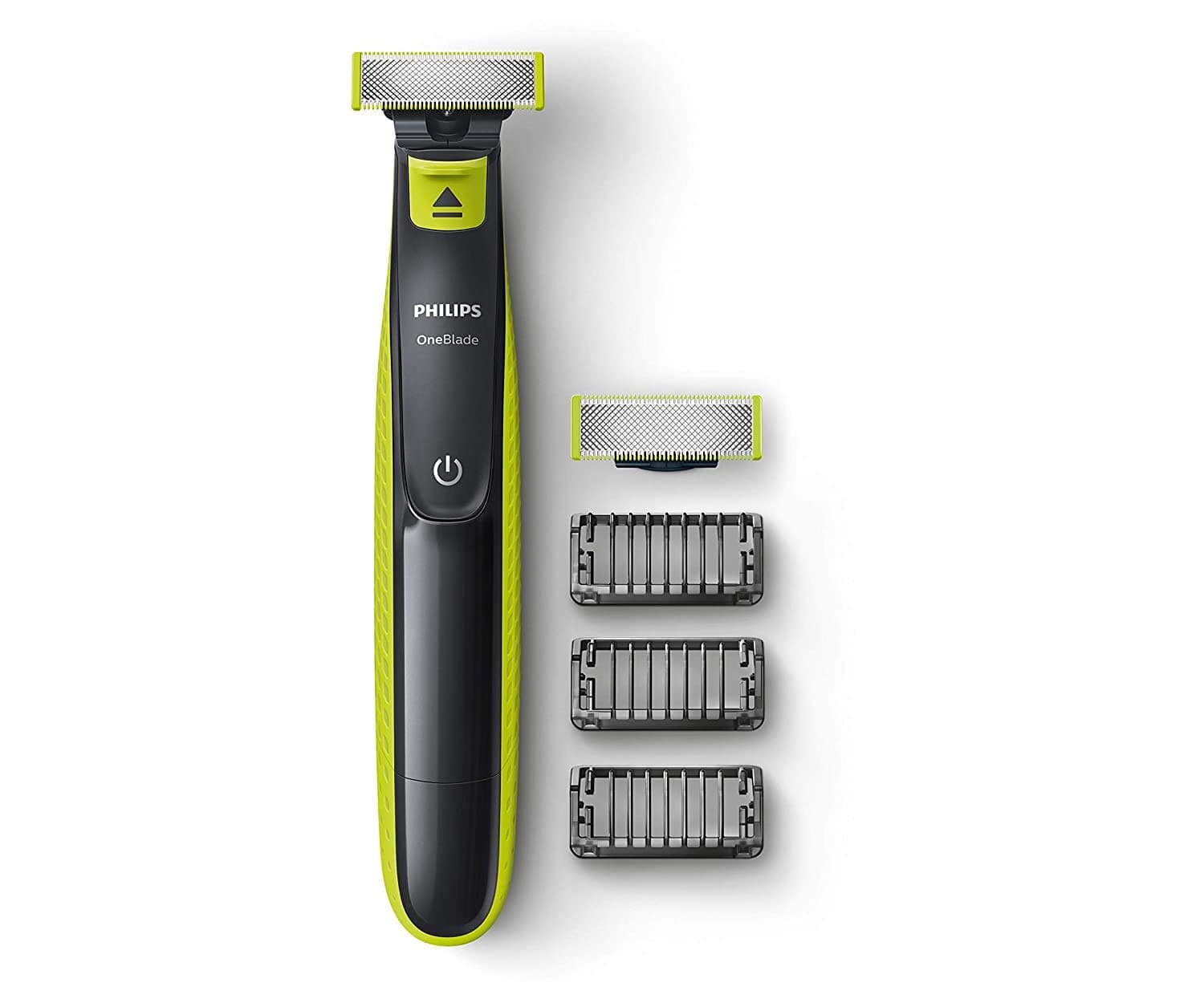 Philips QP2526/10 Cordless OneBlade Hybrid Trimmer and Shaver with 3 Trimming Combs and extra blade (Lime Green)