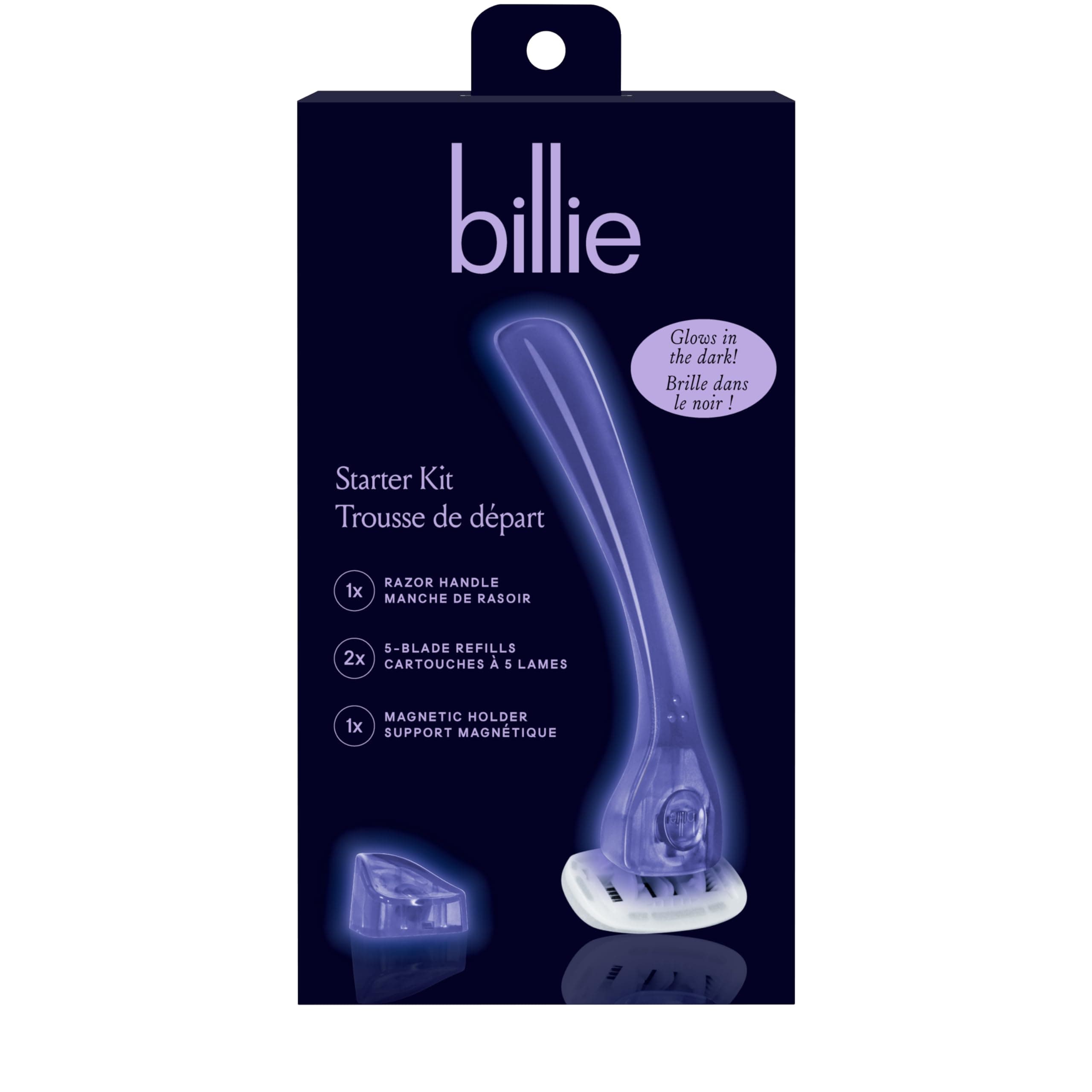 Billie 5-Blade Women's- Handle + 2x 5 Blade Refills + Magnetic Holder Moonbeam