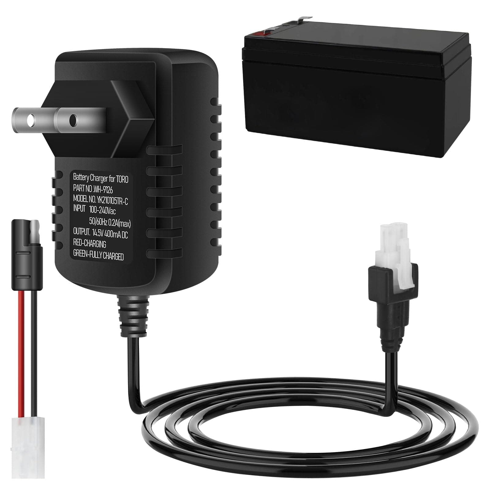 136-9126 Battery Charger - by Huthbrother, Compatible with Toro 22" Lawn Mower Battery Charger, Replaces 114-1588, 104-7401, Fits Battery 106-8397 105-6845 104-7682 104-7903 115-1304 (12V)