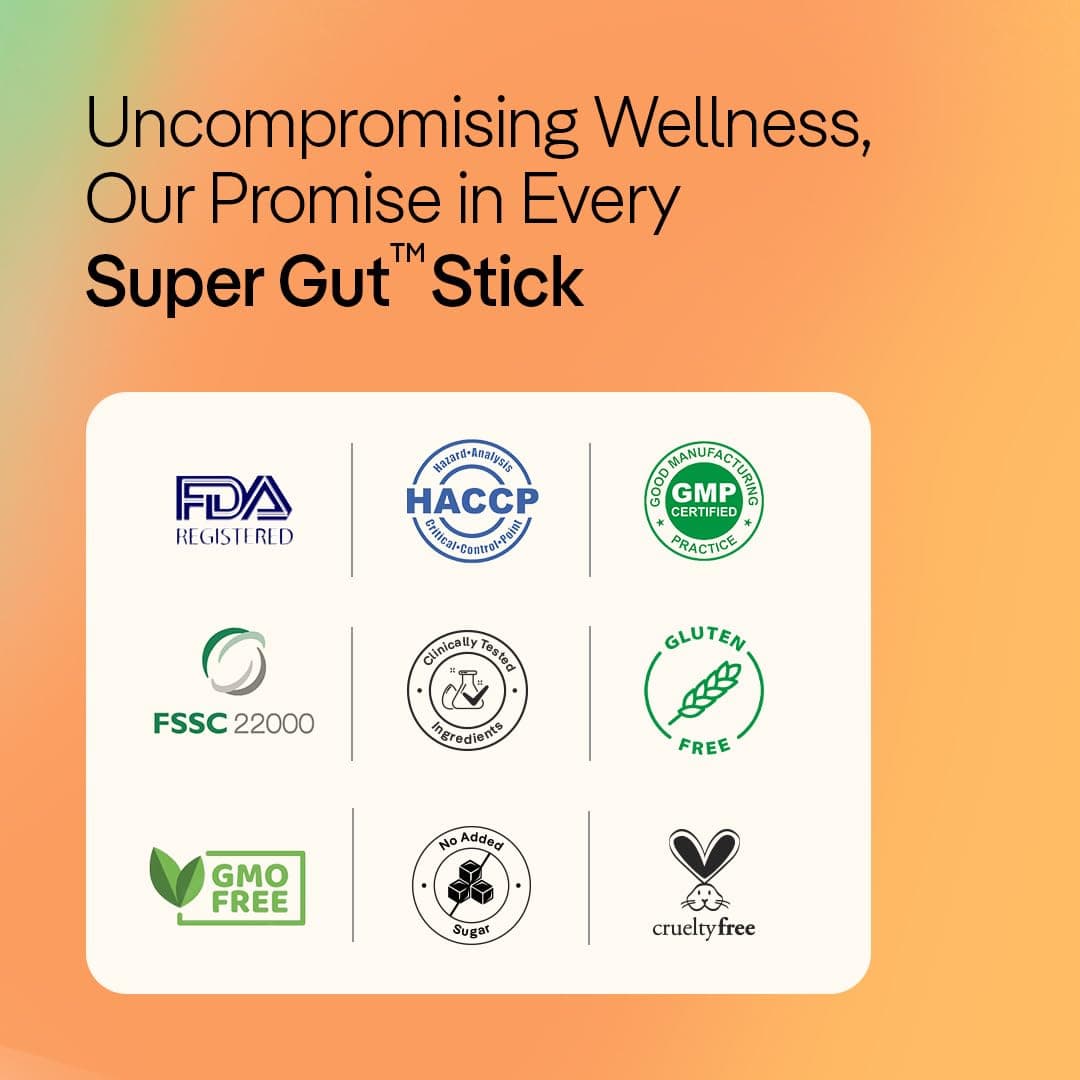 The Good Bug Gut Balance SuperGut Stick for Gut Health, Strong Digestion & Immunity | Probiotics + Inulin + Vitamin C | For Men & Women | 3Bn CFU of Clinically Proven Strains | 60 Days Pack