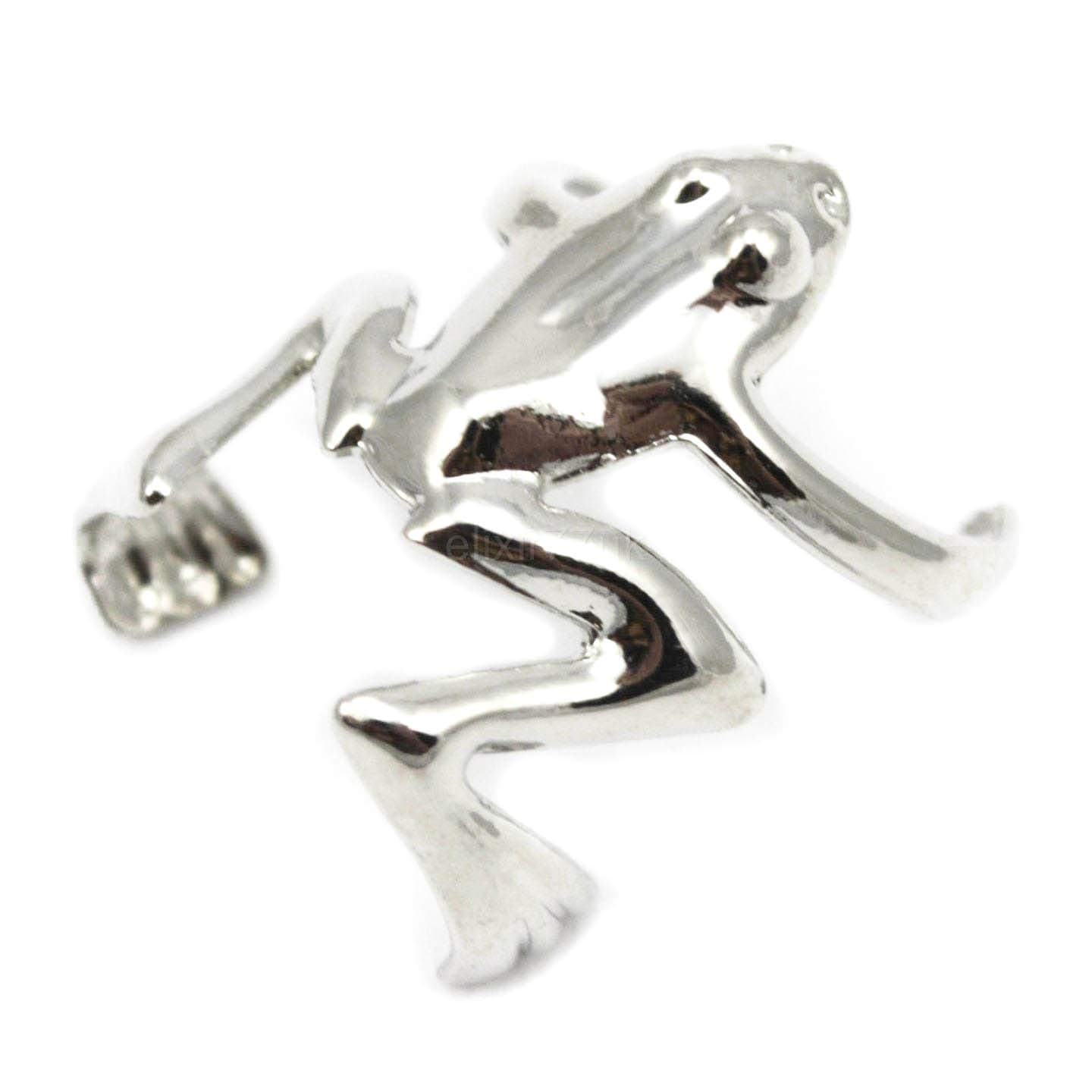 Silver Colour Frog Ear Cuff Clip On Wrap Cartilage Upper Helix Non Pierced Earring UK SELLER