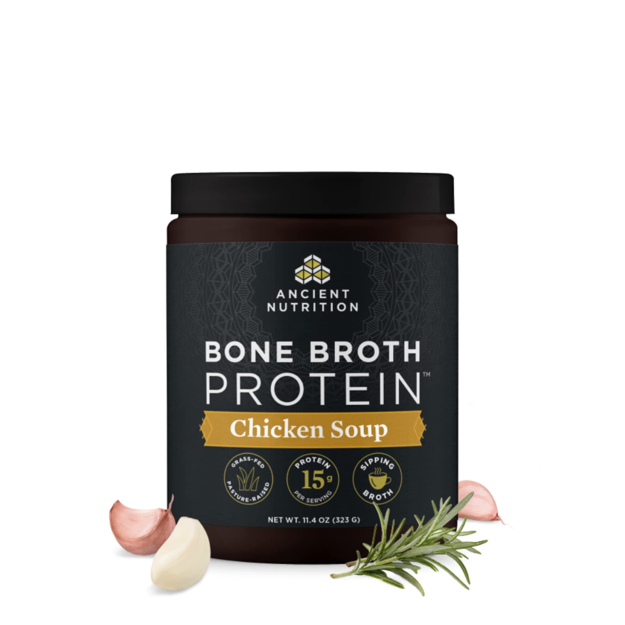 Bone Broth Protein Powder from Ancient Nutrition, Chicken Soup, Grass-Fed Chicken and Beef Broth Powder, 15g Protein Per Serving, Supports a Healthy Gut,15 Servings…