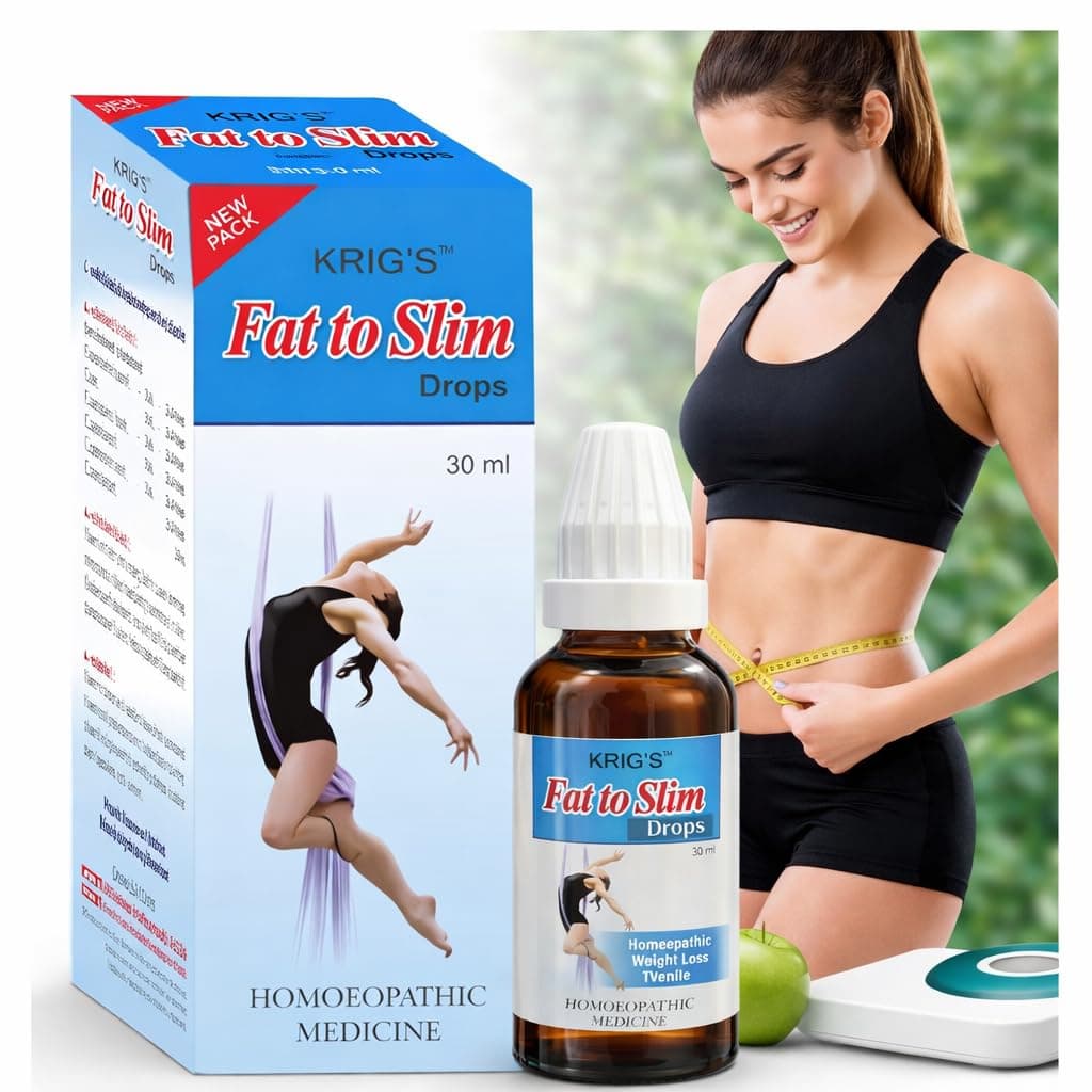 KRIG'S Fat To Slim Drops Homeopathic 30ml (Pack of 1 Bottle) - 30 Days PACK