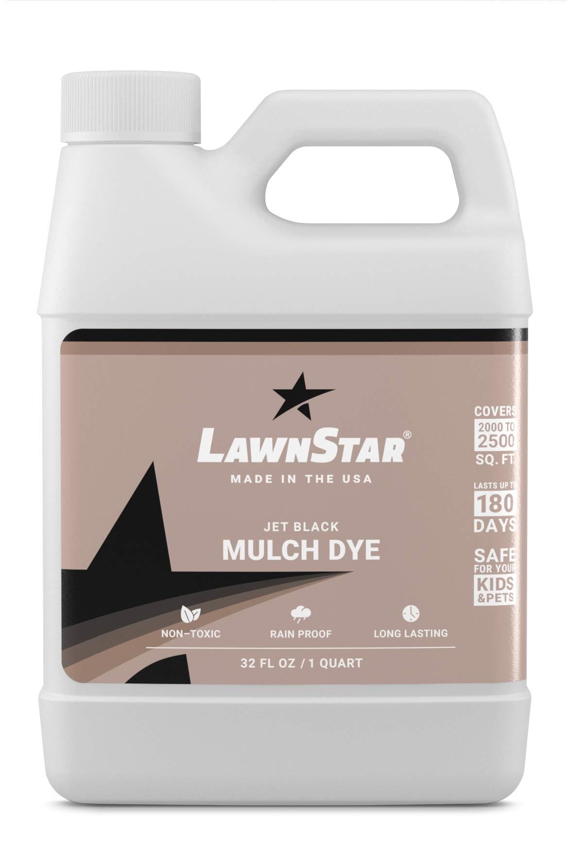 Black Mulch Paint, 32 fl. oz. - Makes Faded, Colorless Mulch Look New Again - Cost Effective, Eco-Friendly Dye Solution for Old Mulch (Covers 2,000-2,500 sq. ft.)