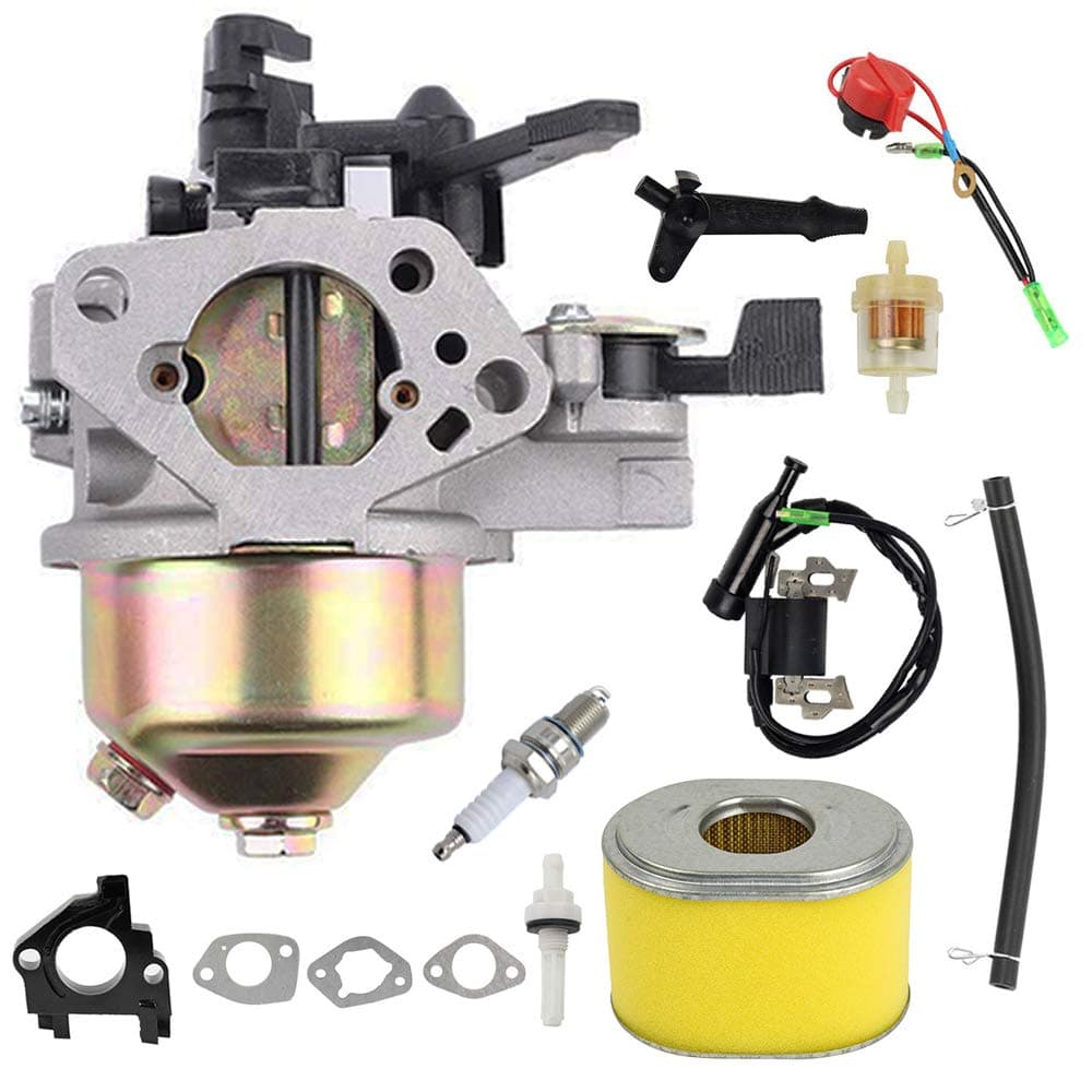 GX390 Carburetor+Ignition Coil Air Filter Kit Compatible with GX340 GX360 GX390 11HP 13HP Engine Generator Lawn Mower Motor Replaces# 16100-ZF6-V01
