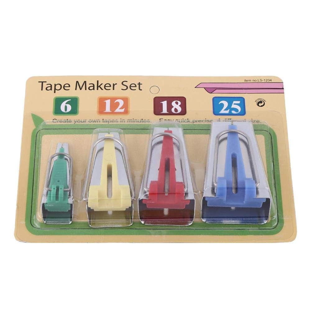 Walfront Bias Maker,Fabric Bias Tape Maker Set of 6mm 12mm 18mm 25mm Binding Sewing Tool for Craft Making