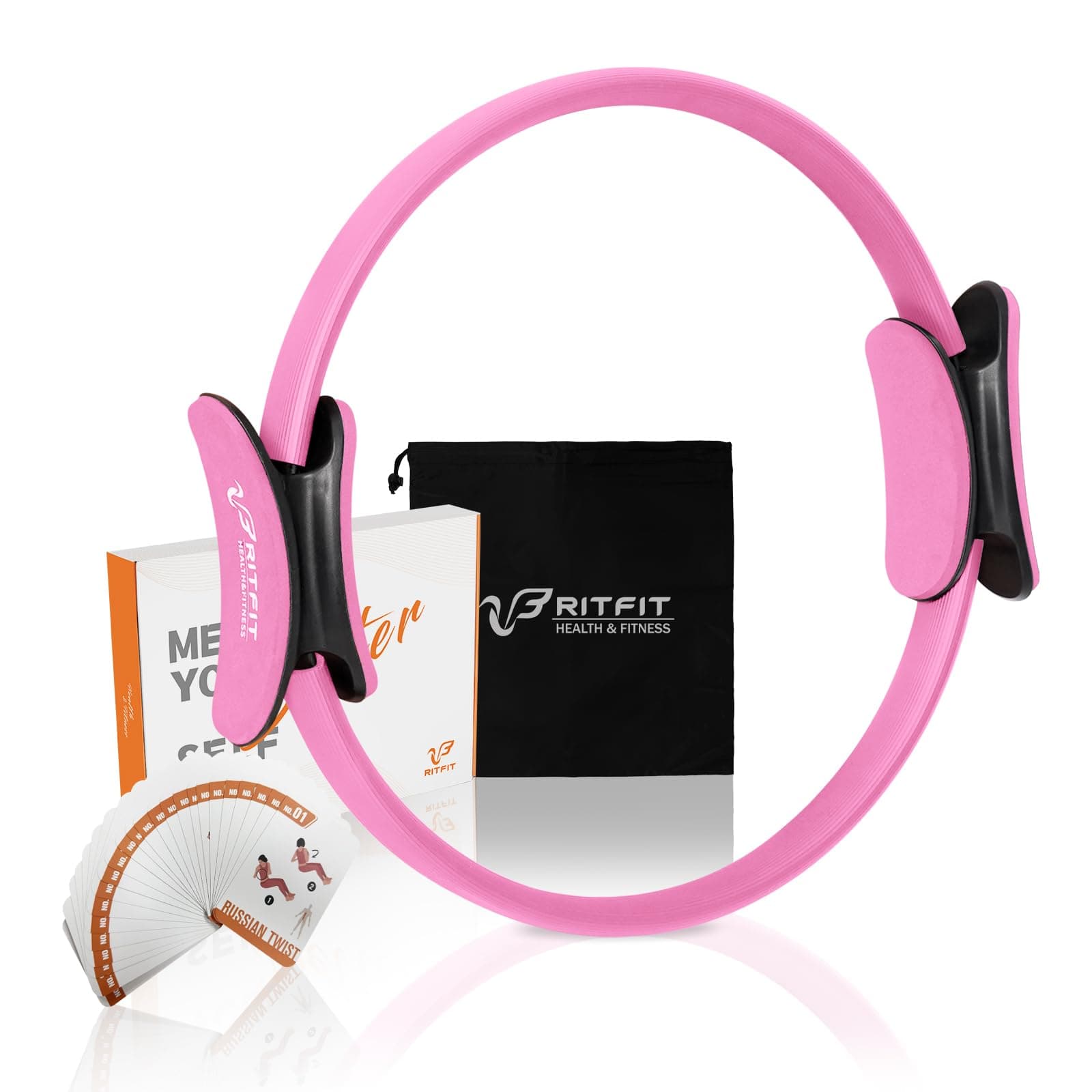 Pilates Ring Circle - 14 Inch Magic Fitness Circle for Toning Inner & Outer Thighs, Bonus Workout Guide Included