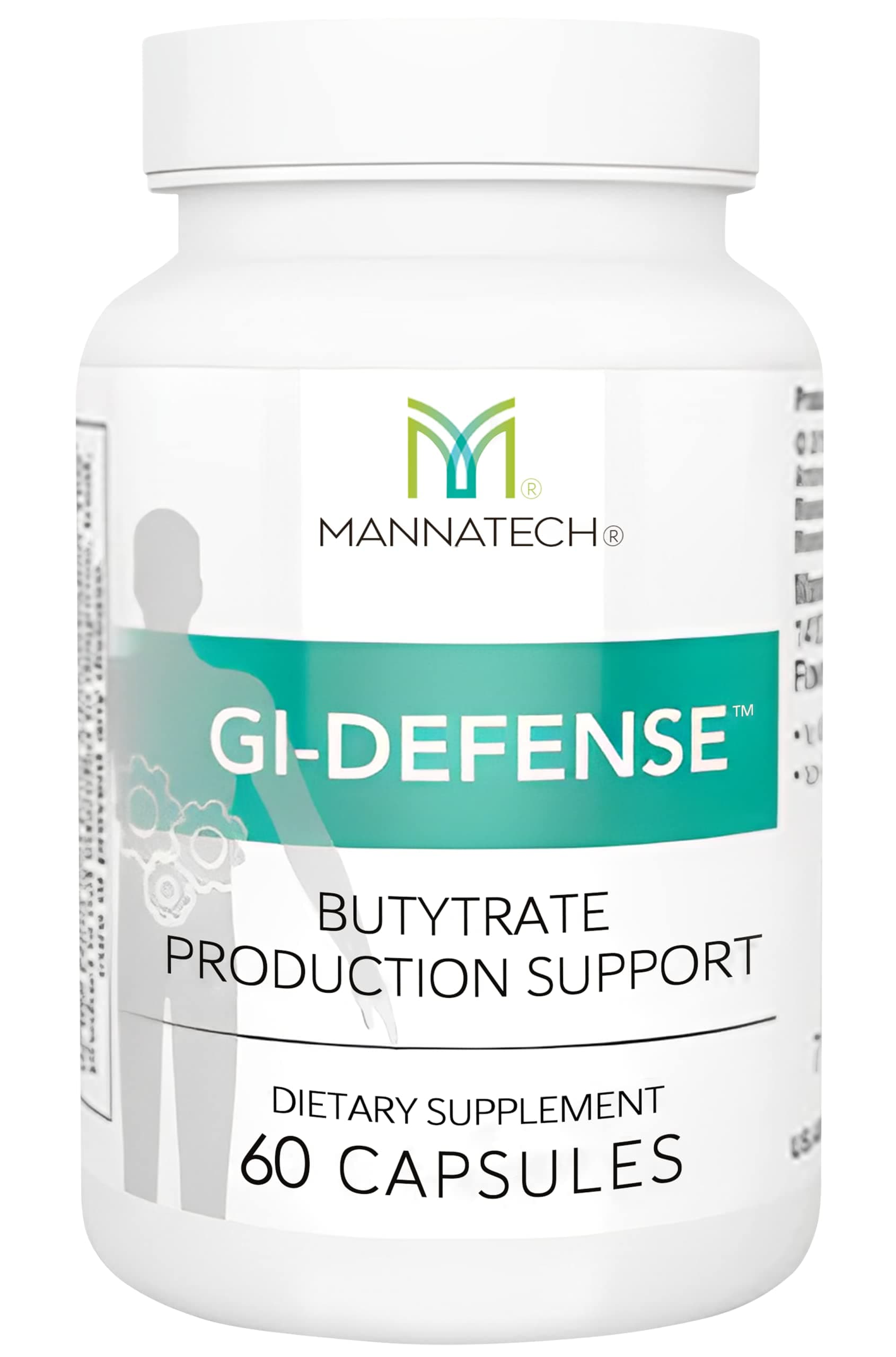 - Mannatech Butyrate Supplement - Supports Gut Barrier Function, Intestinal Health, and Digestive Comfort - Promotes Short Chain Fatty Acid Production, Immune Support Supplement GI-Defense 60 Capsules