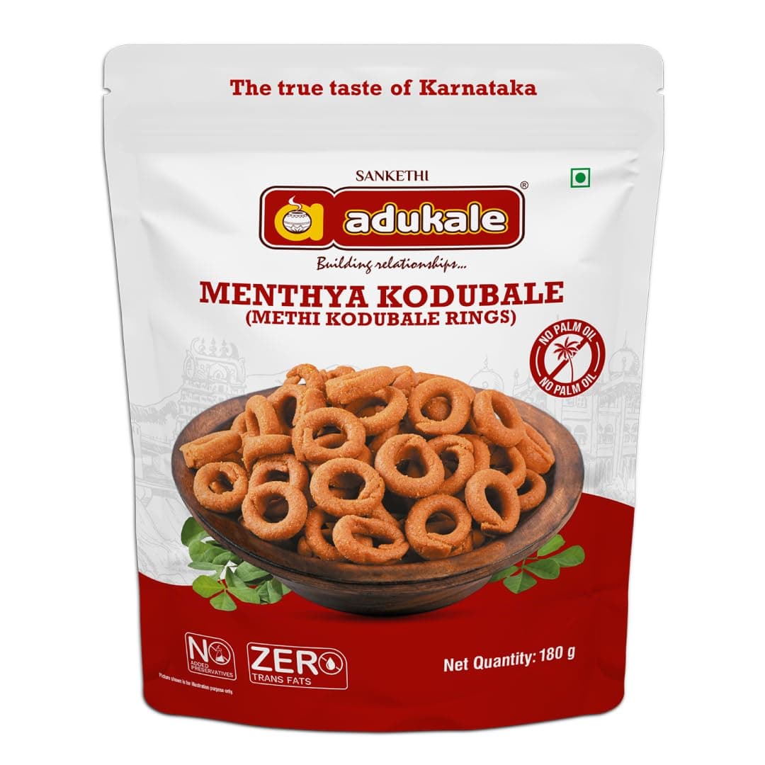 Adukale Menthya kodubale 180g Pack | No Palm Oil