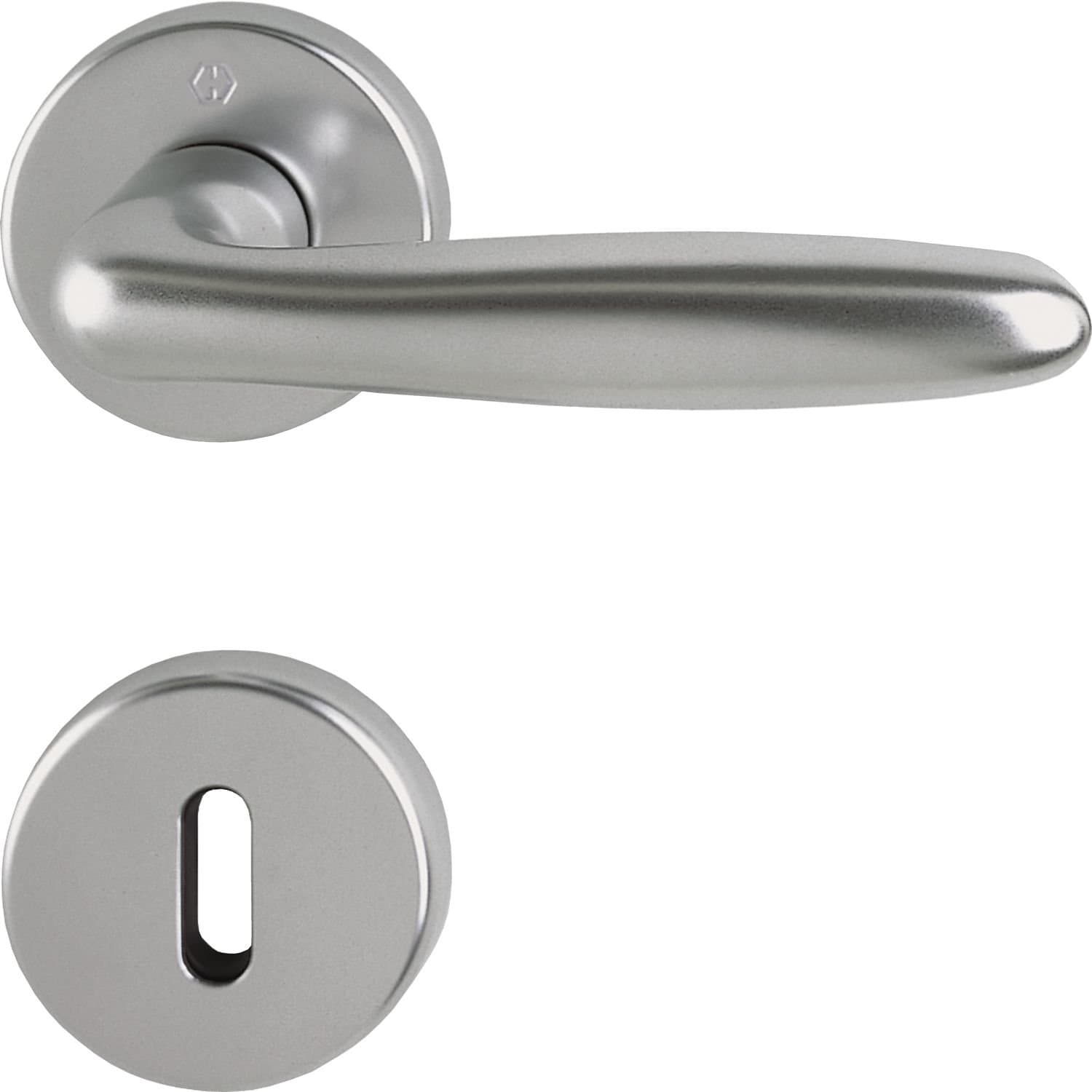 Hoppe Verona Door Handle Set with Rosette BB Deadlock Stainless Steel Effect, 2950886