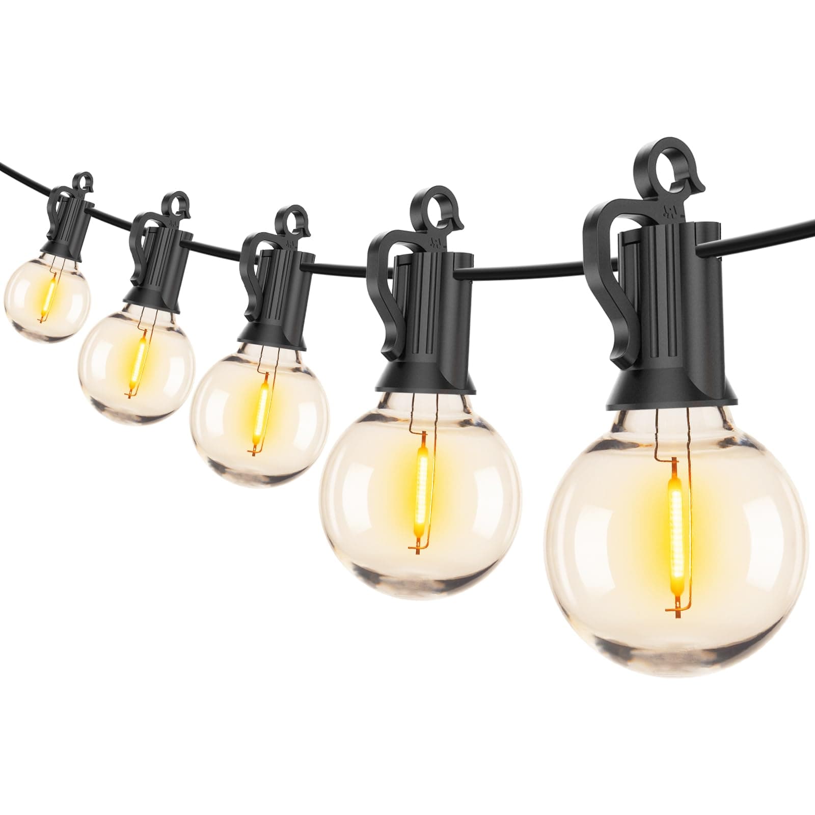 Brightown Outdoor String Lights, 100FT 100+2 G40 Bulbs Shatterproof Patio Lights, IP65 Waterproof Dimmable Hanging Connectable Globe LED Outdoor Lights for Backyard, Bistro, Porch, Deck, Balcony