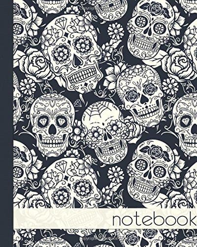 Notebook. Black and White Sugar Skull: Notebook, Notes, Jotter Journal, 100 lined pages. Paperback – March 2, 2017