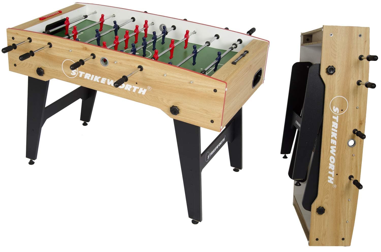Free Kick Folding Football Table (Wood/Red)