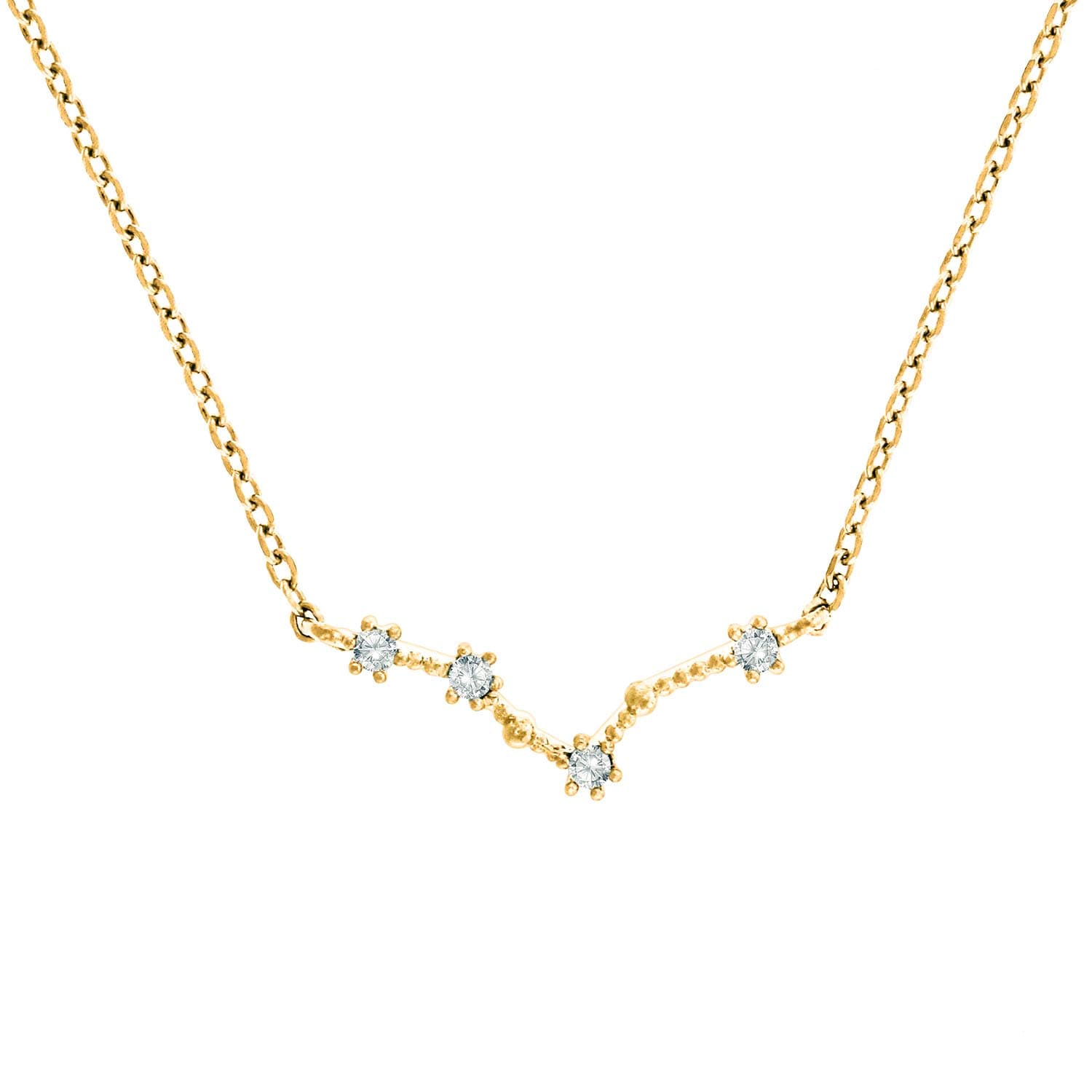 PAVOIPAVOI 14K Gold Plated Astrology Constellation Horoscope Zodiac Necklace 16-18'''