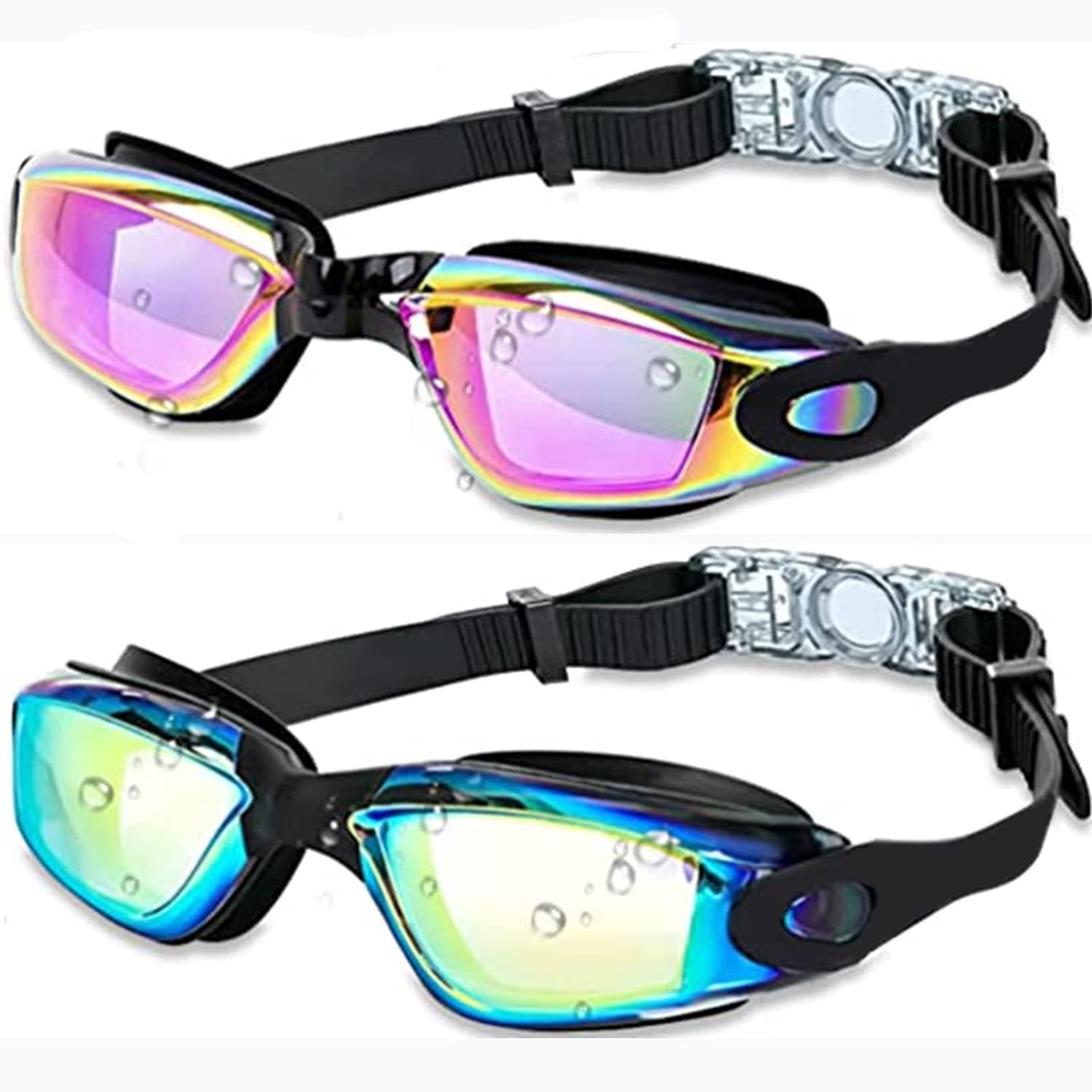 Kids Swim Goggles, Pack of 2 Swimming Goggles for Kids Children Boys & Girls Teens Age 3-18