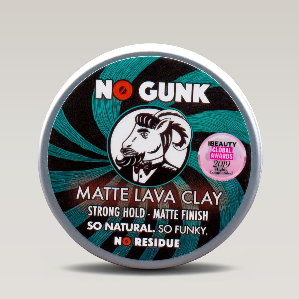 NO GUNK Matte Lava Clay - 100% Natural Hair Styling Clay For Men - Strong Hold - Natural & Organic Ingredients (Original, 50g)