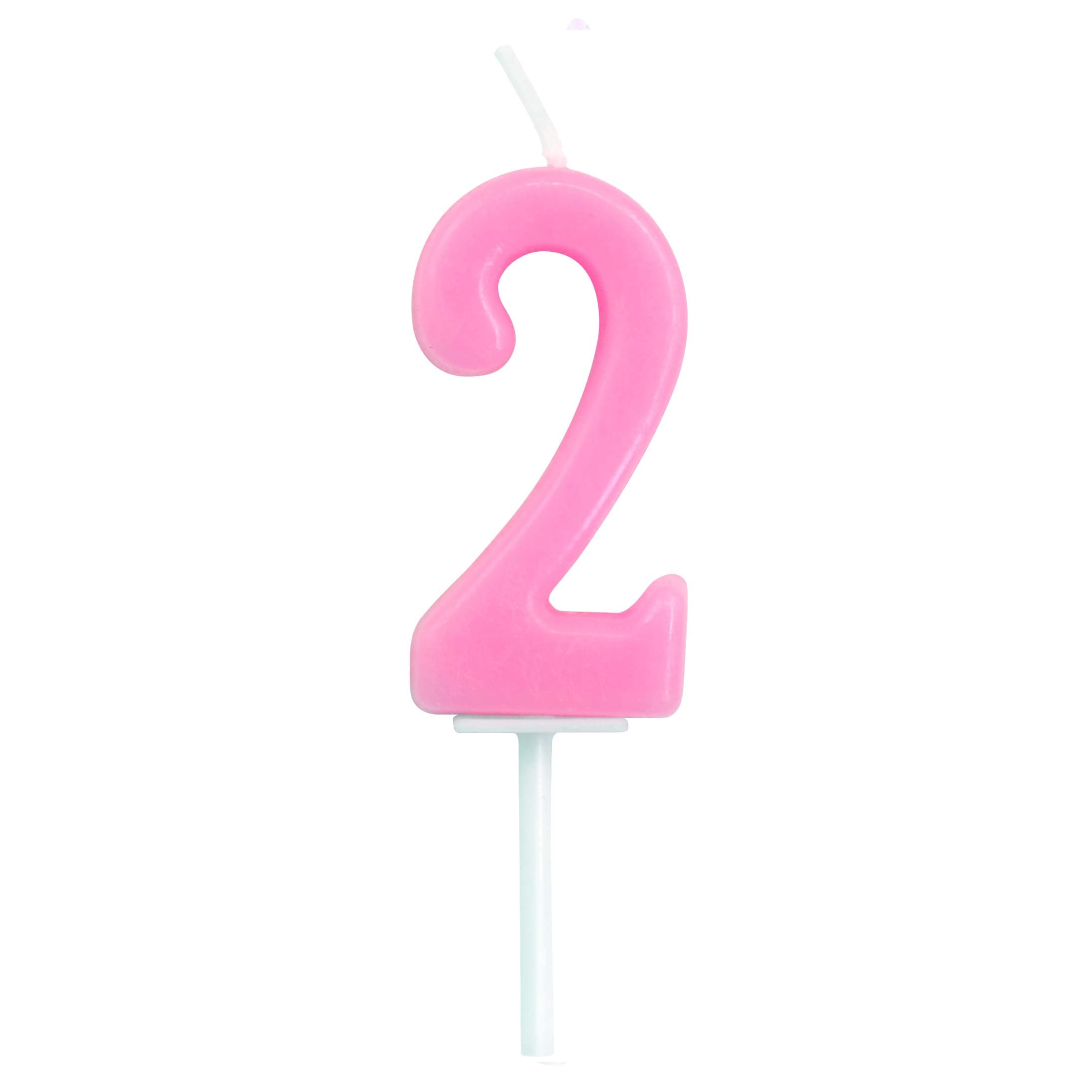 Birthday Candle Numbers for Cupcake, Dollet Cute Pink Birthday Cake Candle Number 2