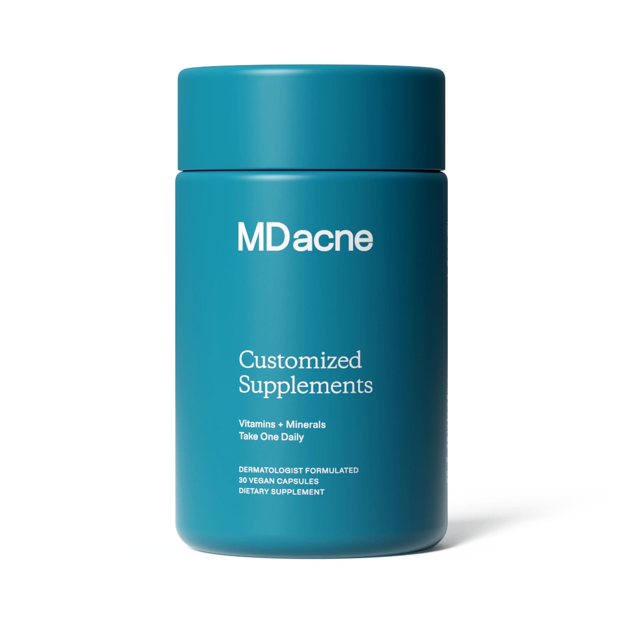 MDacne Vitamins and Minerals Skin Clearing Supplements - 30 Vegan Capsules - Supports Topical Acne Treatment & Promotes Clear, Calm Skin, Redness & Pore-Clogging 30 Count (Pack of 1)