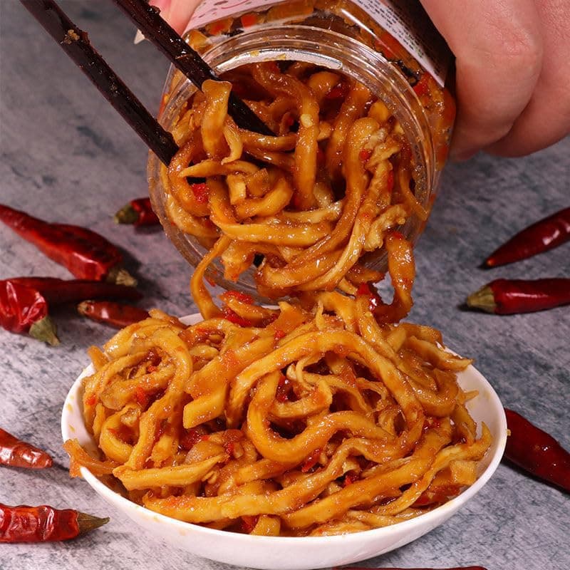 spicy chili asparagus lettuce 280g/can,pickled chili lettuce,fresh vegetable pickles,Instant Cucumber with Crispy Peppers, Spicy Papaya Shredded, Noodles with Vegetables (Papaya shred,1 can)