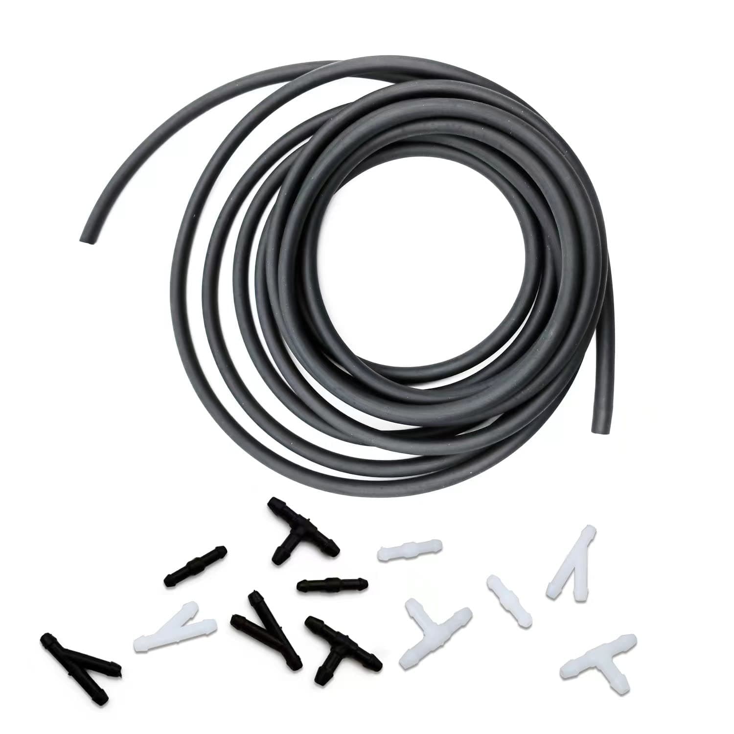 Patonu Windshield Washer Hose Kit, 4 Meter Washer Fluid Hose with 12 Pcs Hose Connectors, Suitable for Most Car Windshield Washer Tubing
