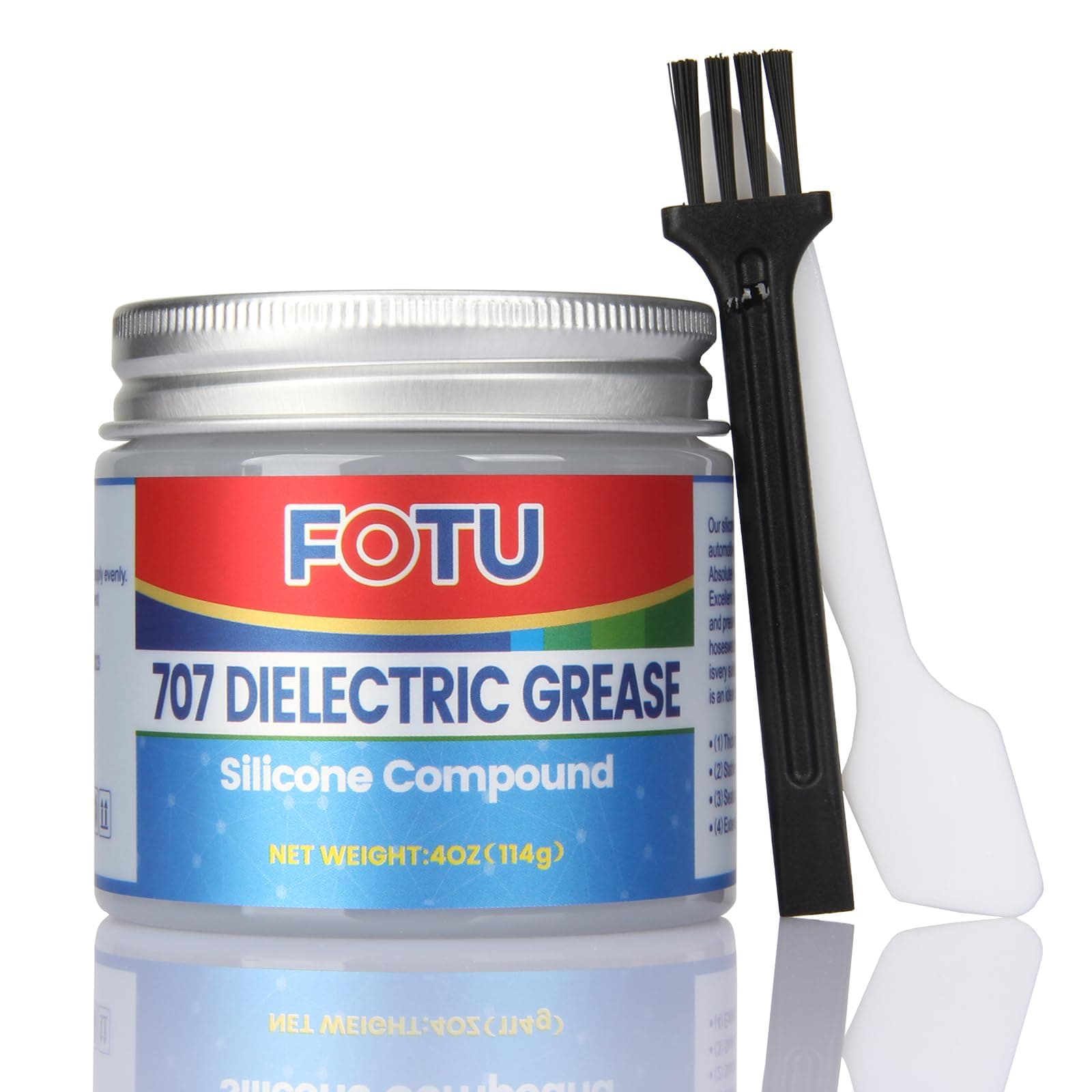 707 Dielectric Grease for Electrical Connectors to Battery Terminal 、Spark Plug, Waterproof Plumbers Silicone Grease to O Ring Seal,Automotive Super Lube Synthetic Grease (4 Oz, 1-Pack)